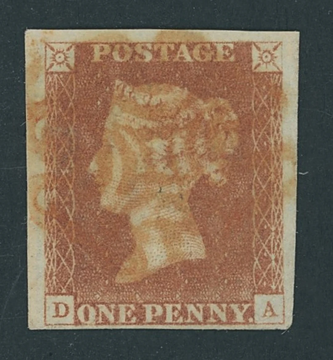 Great Britain 1841-53 One Penny Red-Brown "Black" Plates Plate 8: