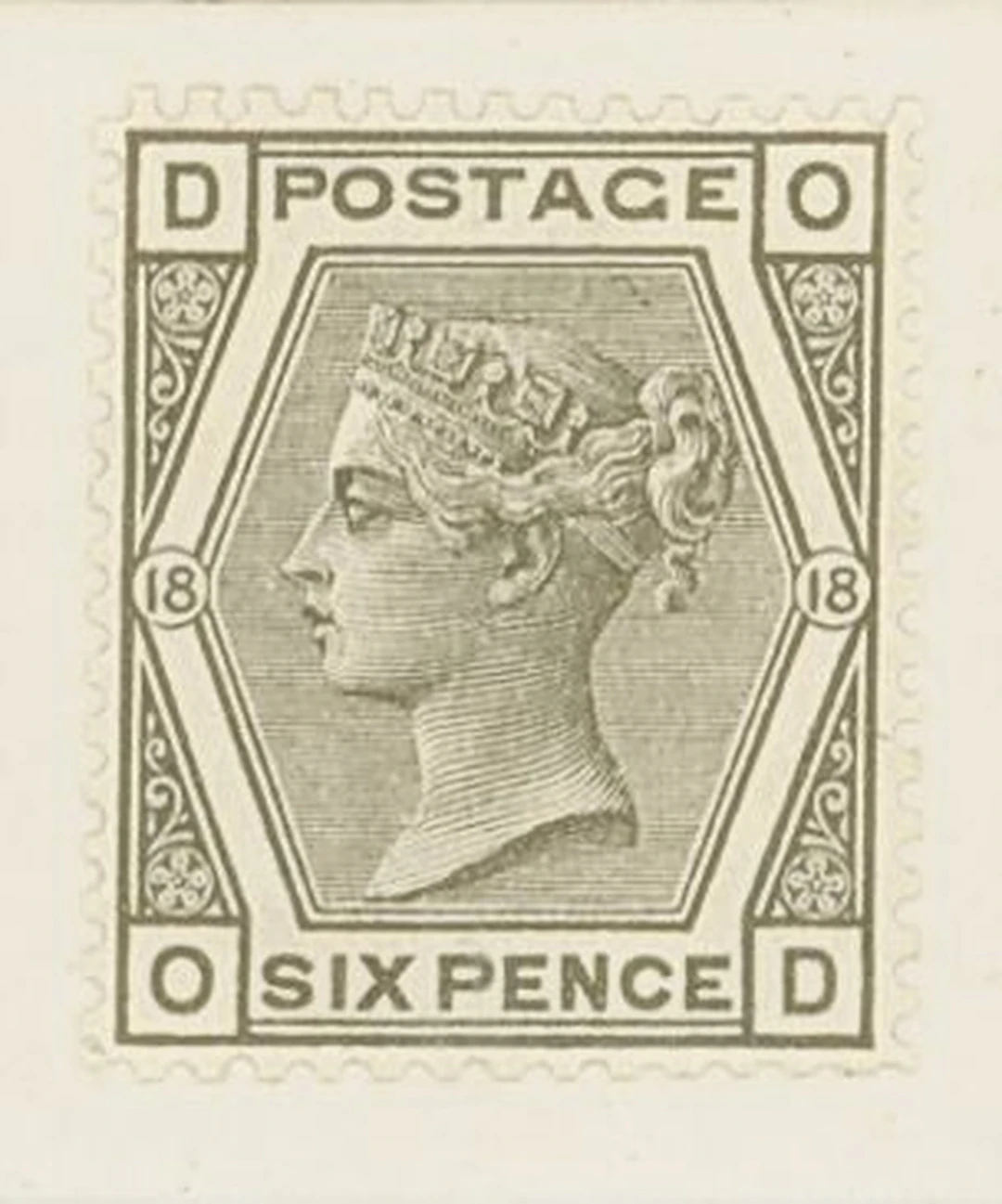 Great Britain 1880-83 6d. grey perforated imprimatur from Plate 18