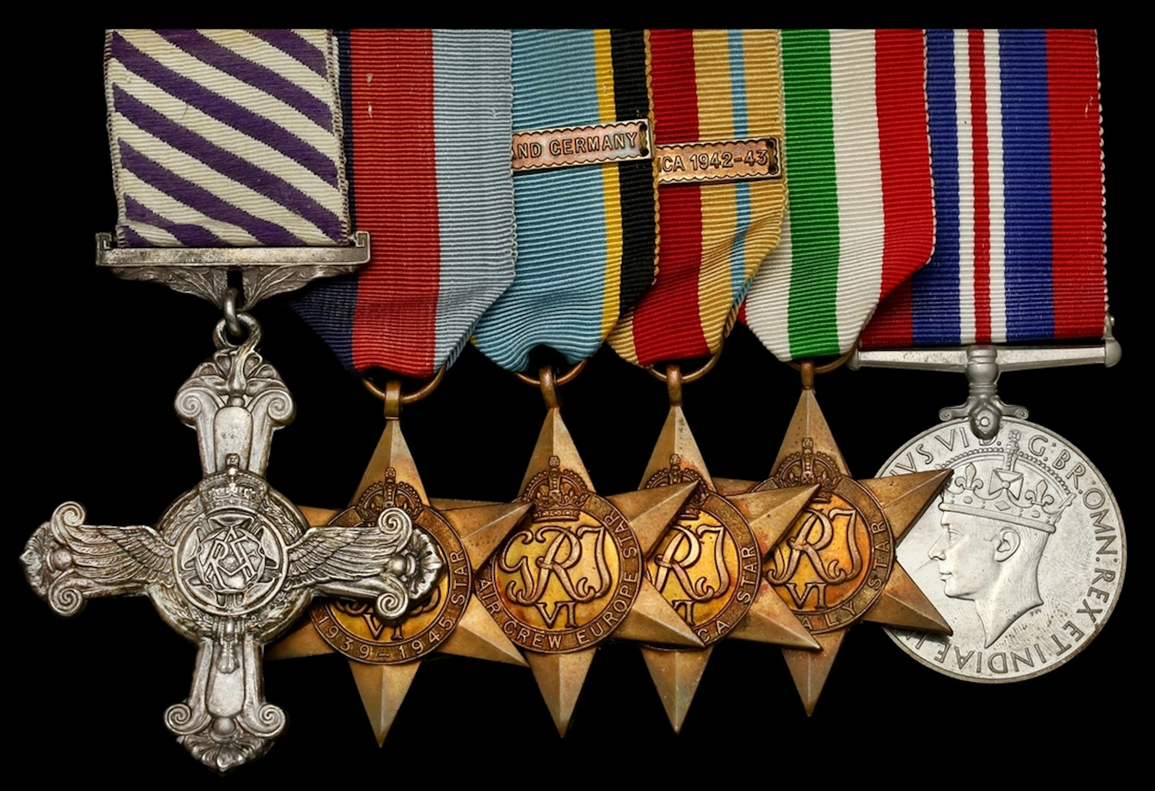 A Second World War D.F.C. group of six awarded to Flight Lieutenant