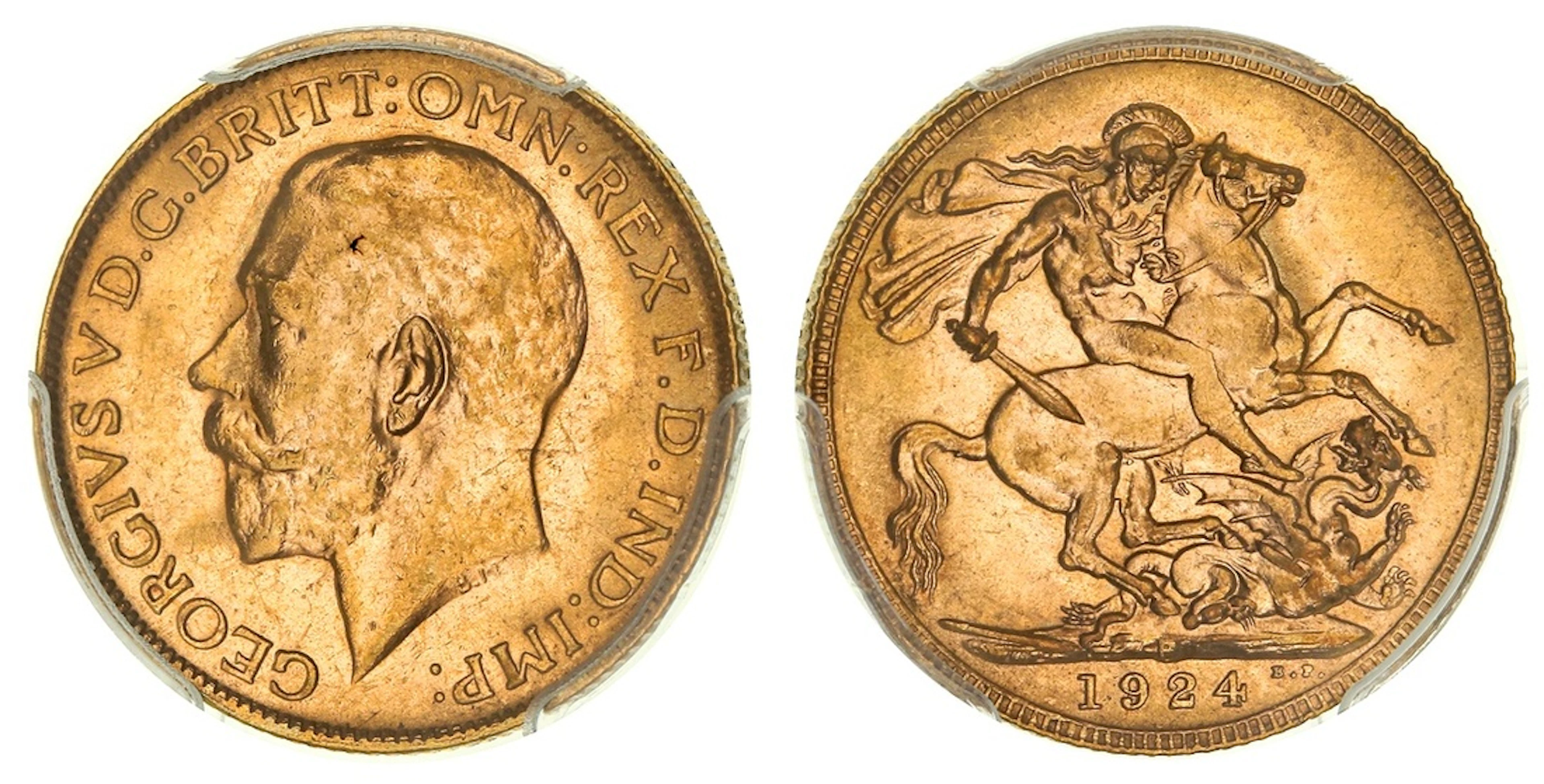 PCGS MS62 | Australia, George V (1910-1936), Sovereign, 1924-P, Perth