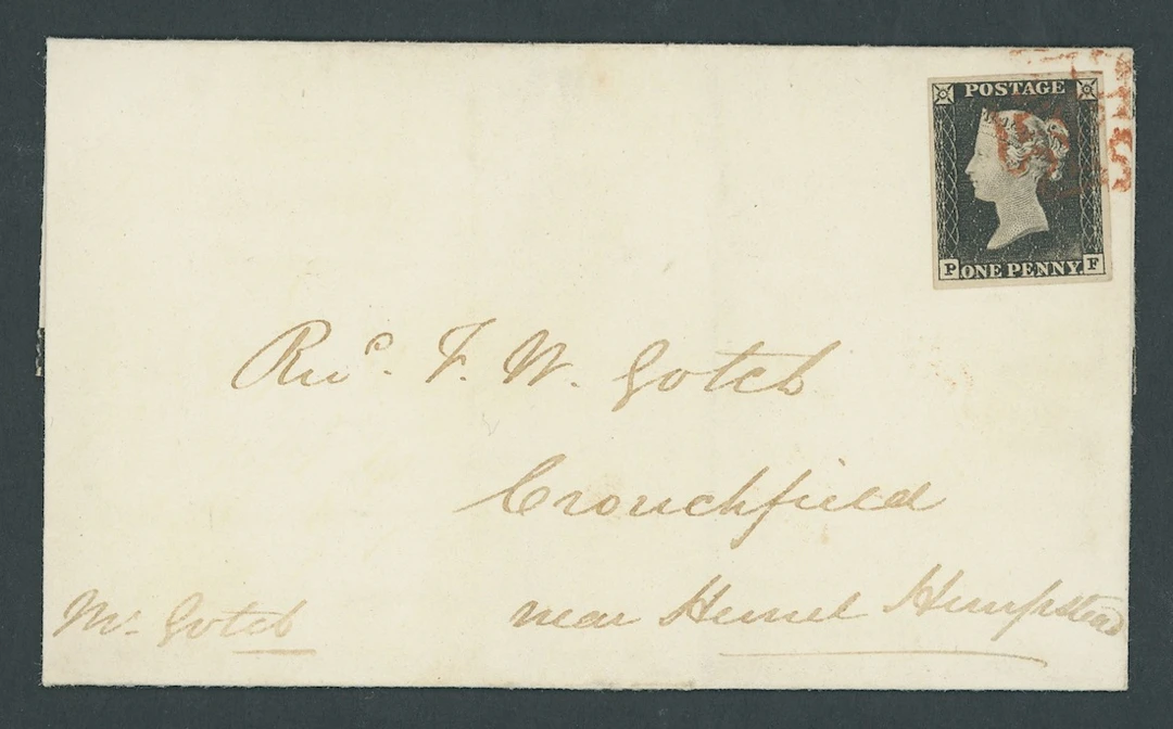 Great Britain 1840 One Penny Black Plate 1a PF, an early impression