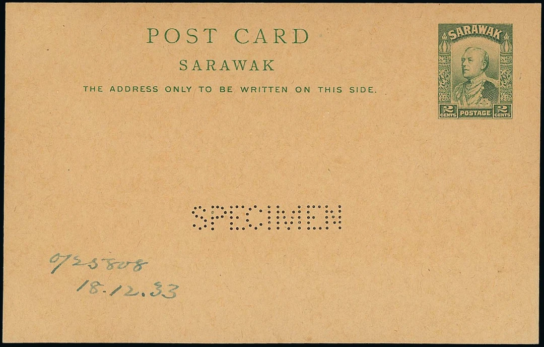 Sarawak Postal Stationery Postcards 1934 Issue 2c., 4c., 6c. and 8c.
