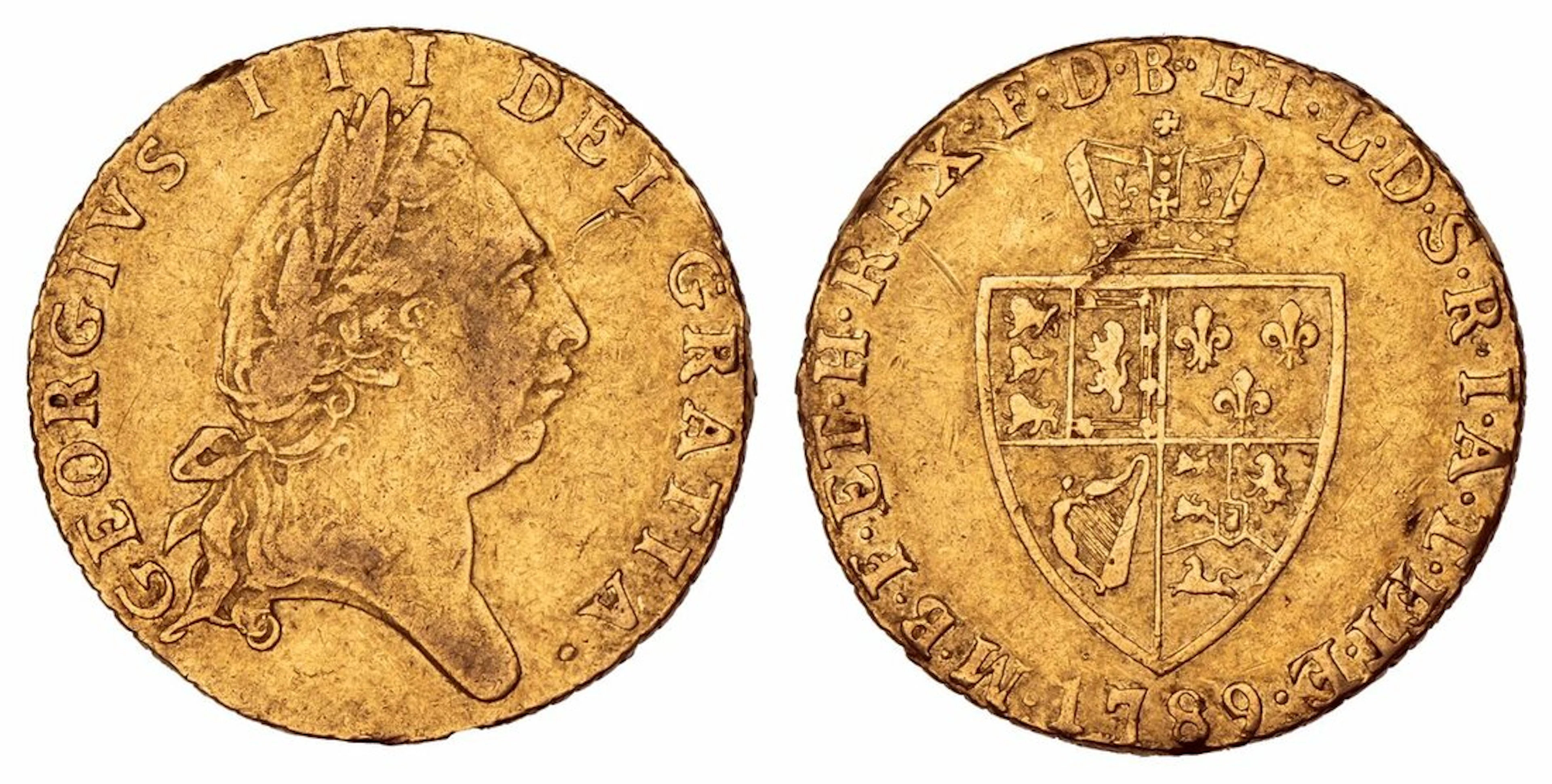 George III (1760-1820), 'Spade' Half-Guinea, 1789, fifth laureate