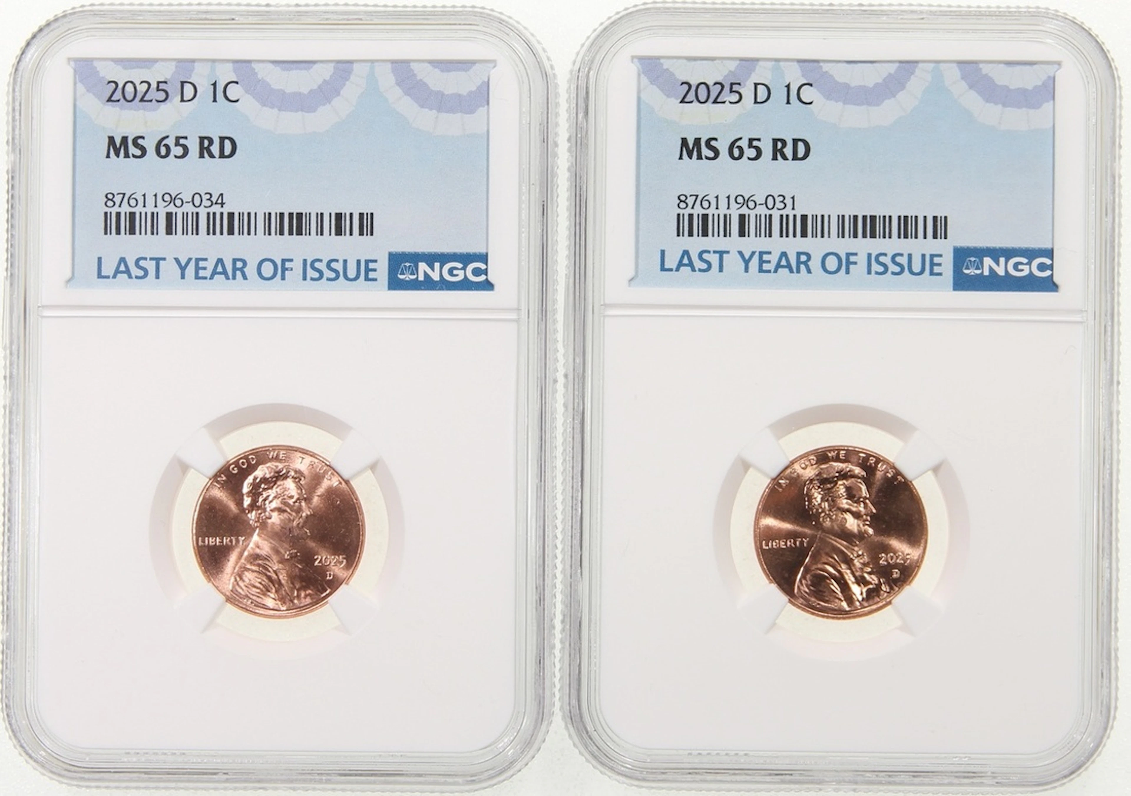 United States, [NGC MS65RD] 1 cent (2), 2015D, Lincoln cent, Denver mint