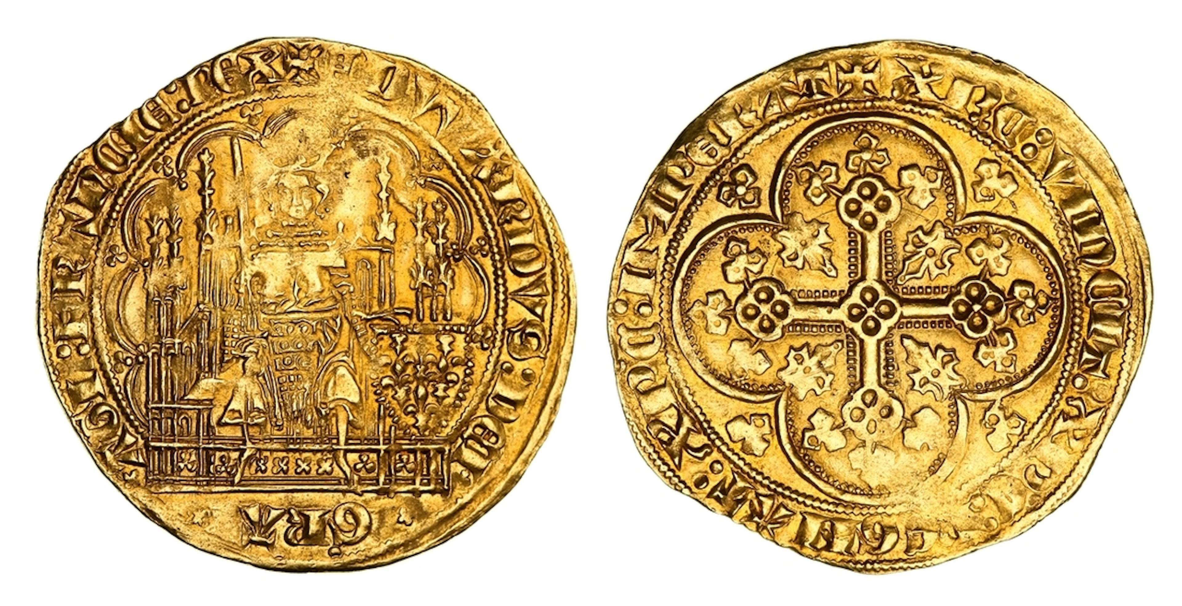 NGC AU | Anglo-Gallic, Edward III (1327-1377), Écu d'Or à la chaise