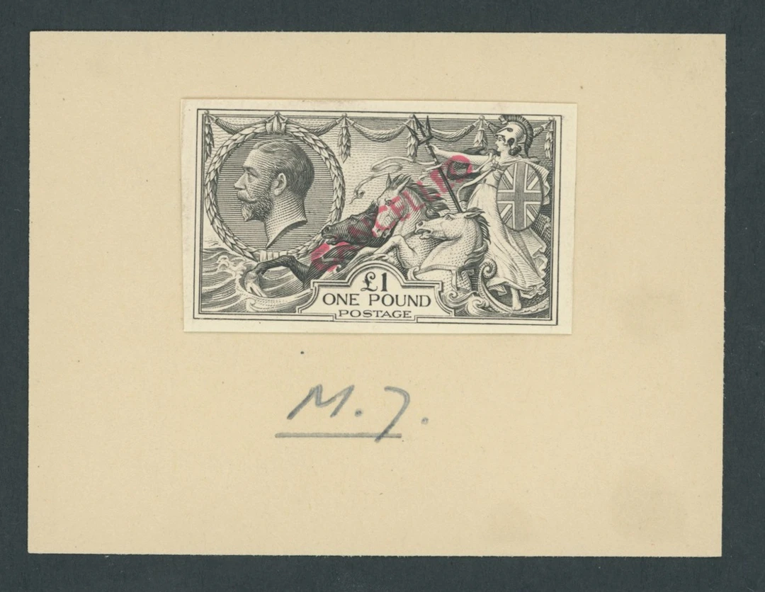 Great Britain King George V 1913 Waterlow £1 Die Proof in black (State
