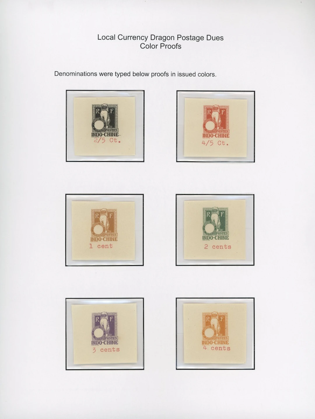Indo-China French Indo-Chinese Post Office 1922 Postage Due Dragon issue