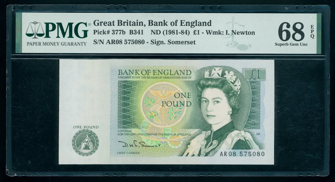 Great Britain, Bank of England, £1, ND (1981-84), serial number AR08