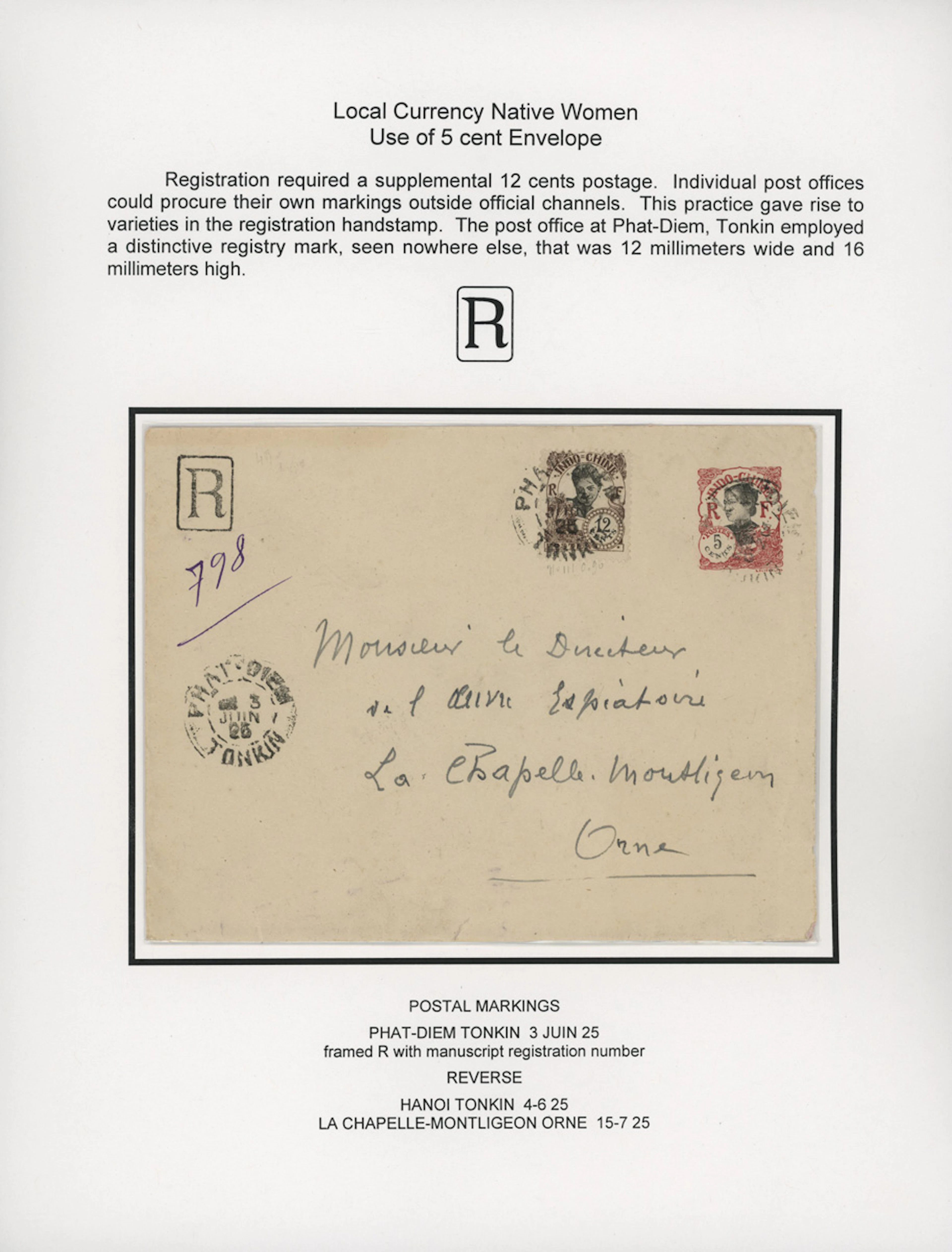 Indo-China French Indo-Chinese Post Office 1922 Native Women issue