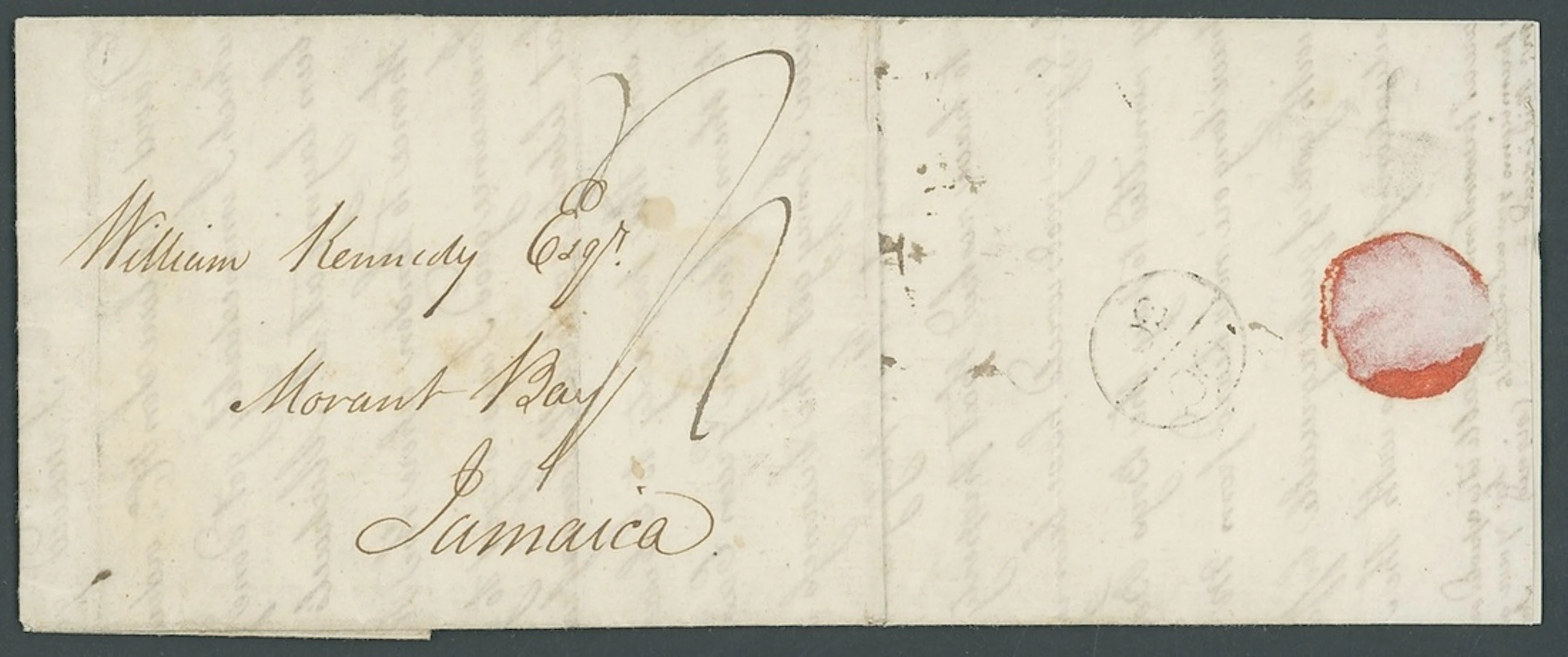 Jamaica The Jamaica Bishop Mark Handstamp 1801 (23 July) entire letter