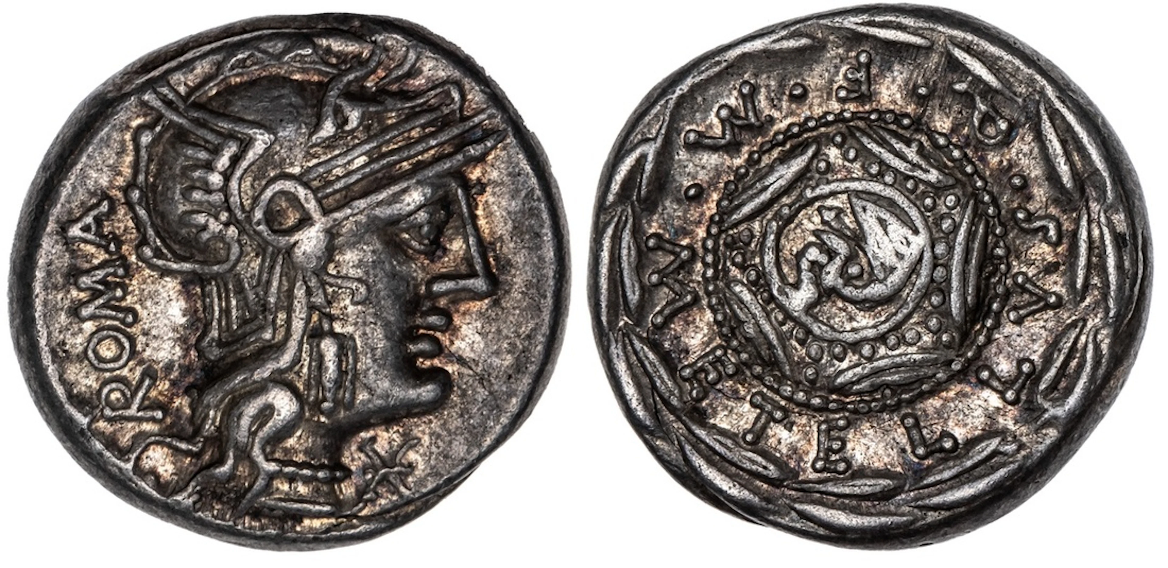 Roman Republic, M. Caecilius Metellus, AR Denarius, struck 127 BC