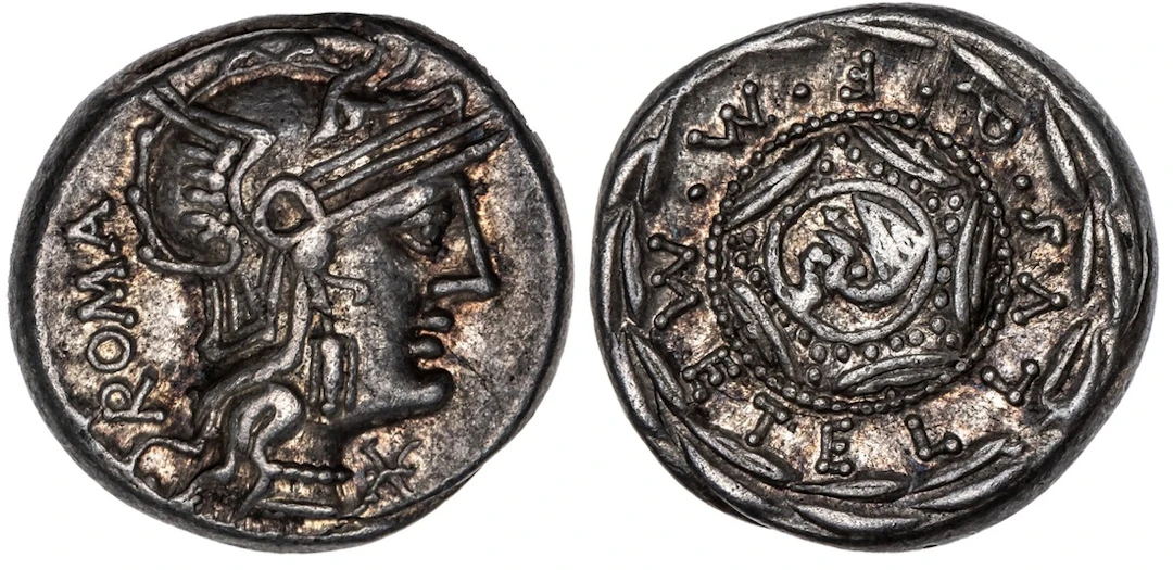 Roman Republic, M. Caecilius Metellus, AR Denarius, struck 127 BC