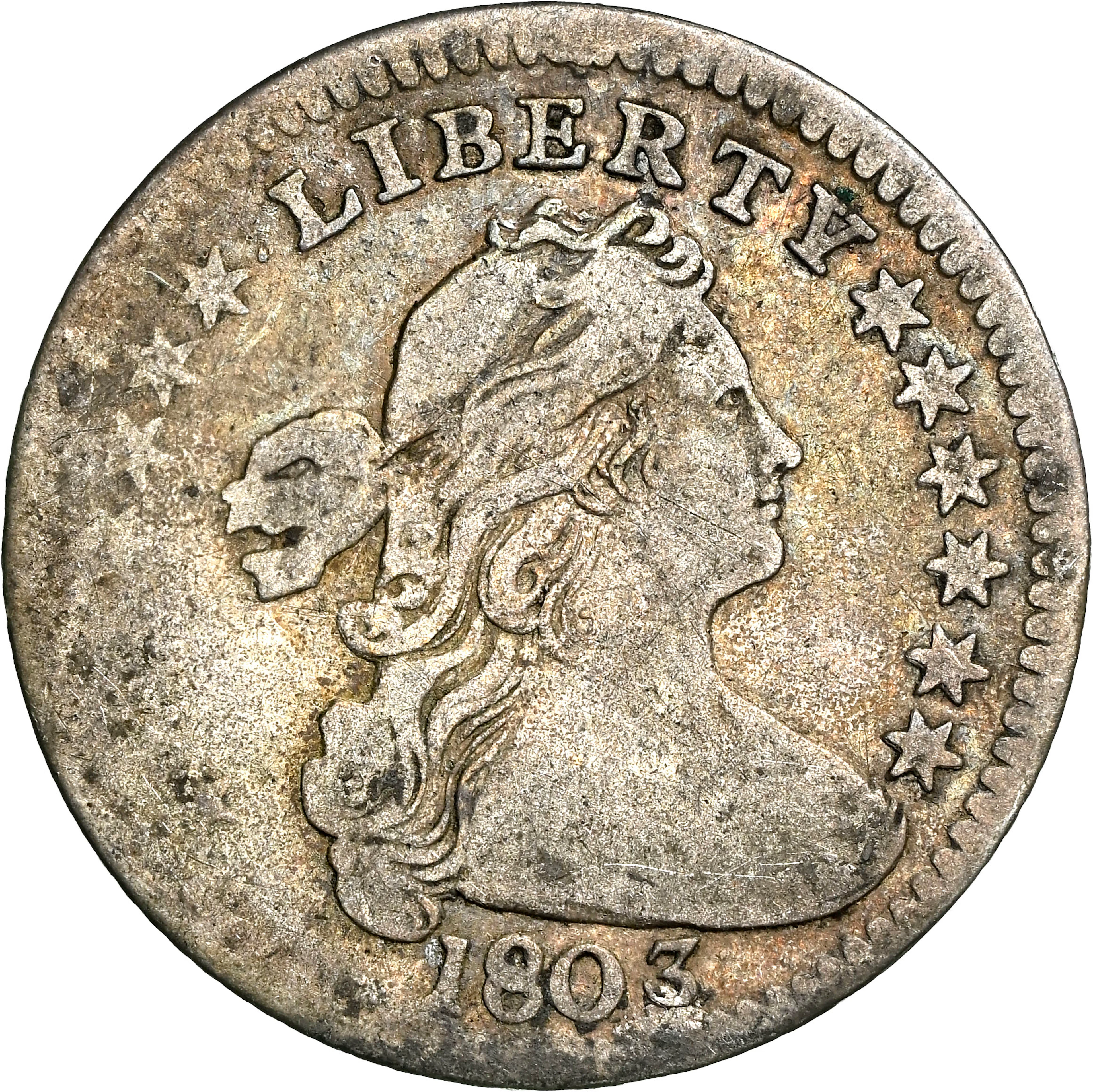 NGC VG | USA, 'Draped Bust' Half-Dime, 1803 'Large 8', Philadelphia
