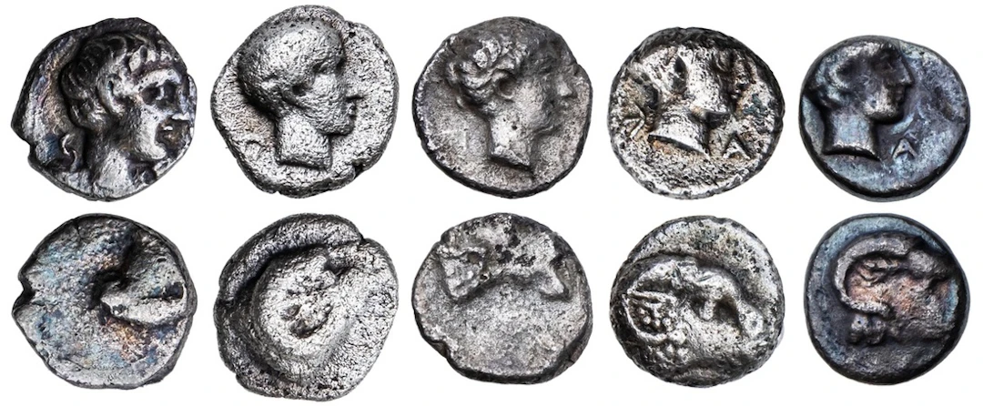 Troas, Kebren, Group of AR Hemiobols (5), struck c. 400-310 BC, head