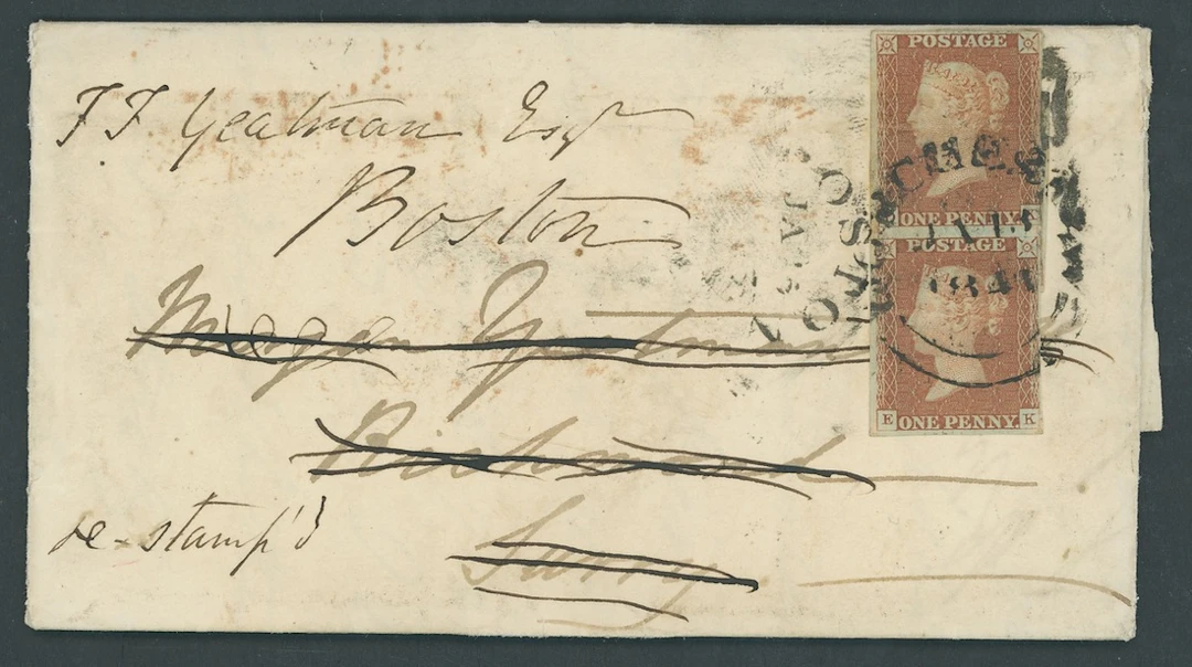 Great Britain 1841-53 One Penny Red-Brown Plate 18: NH, tied by black
