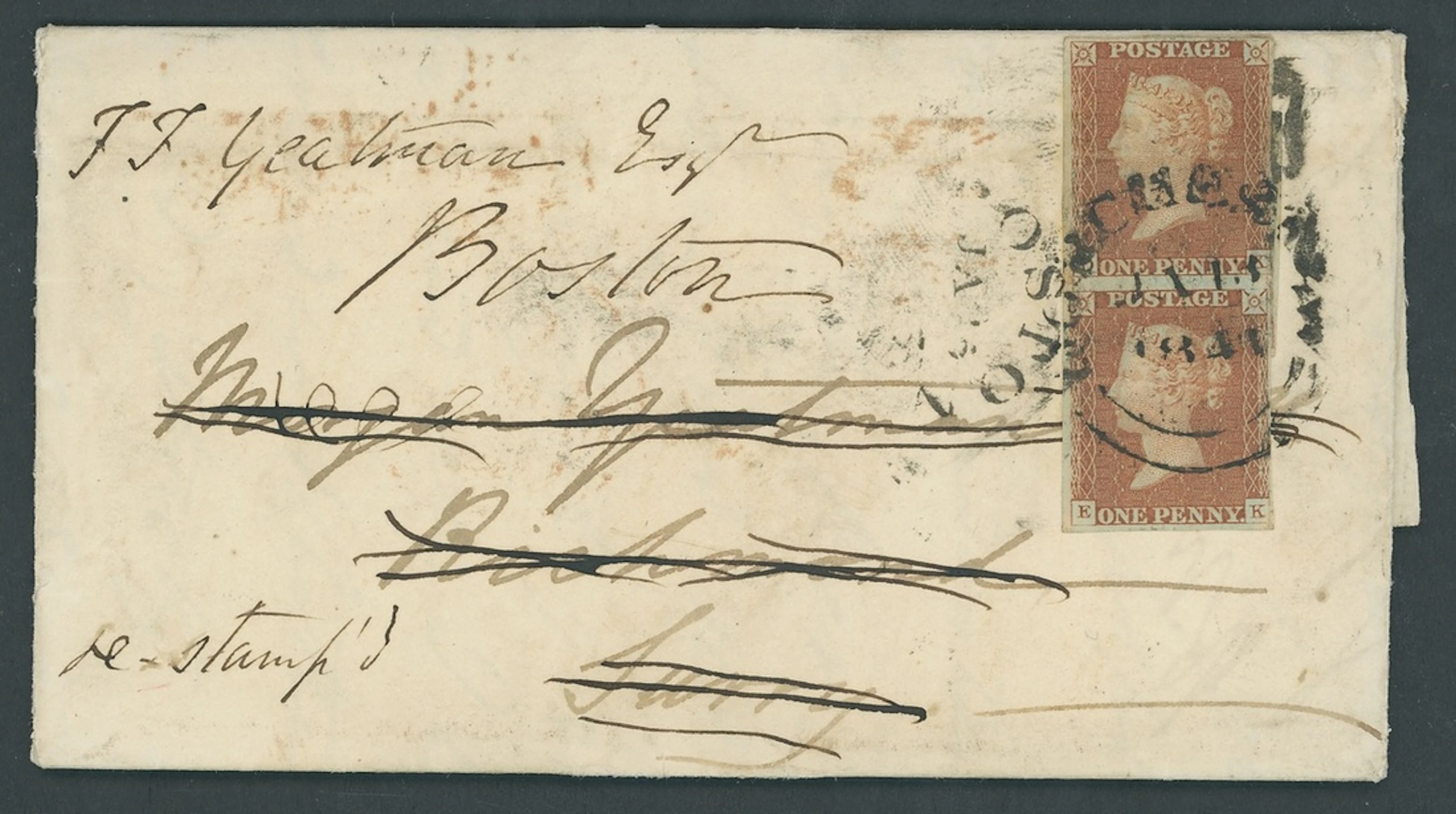 Great Britain 1841-53 One Penny Red-Brown Plate 18: NH, tied by black