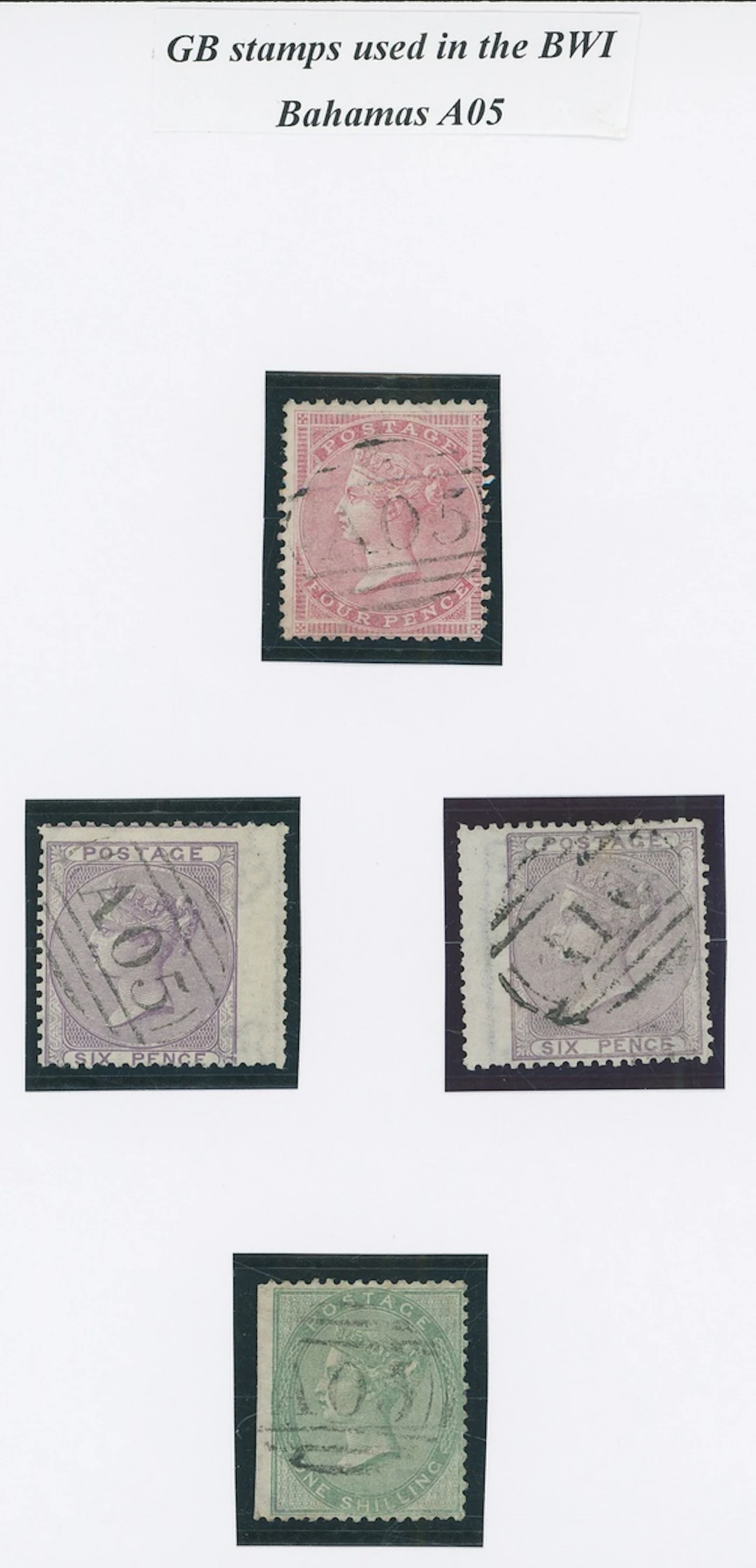 Bahamas Great Britain used in Bahamas 4d rose, 6d. lilac (2, both