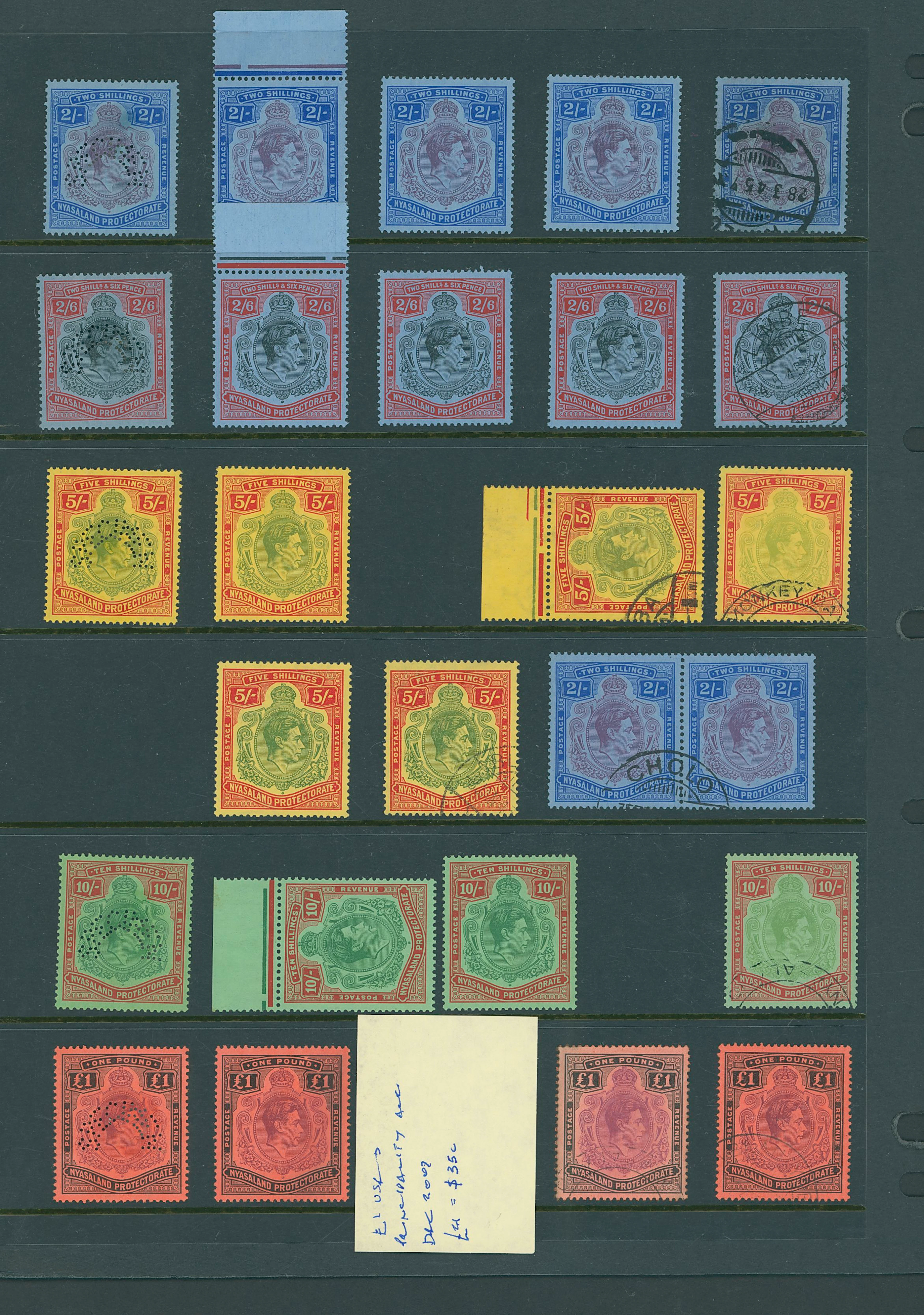 Nyasaland 1908-1964 mint and used collection in binder, 1913-21 set