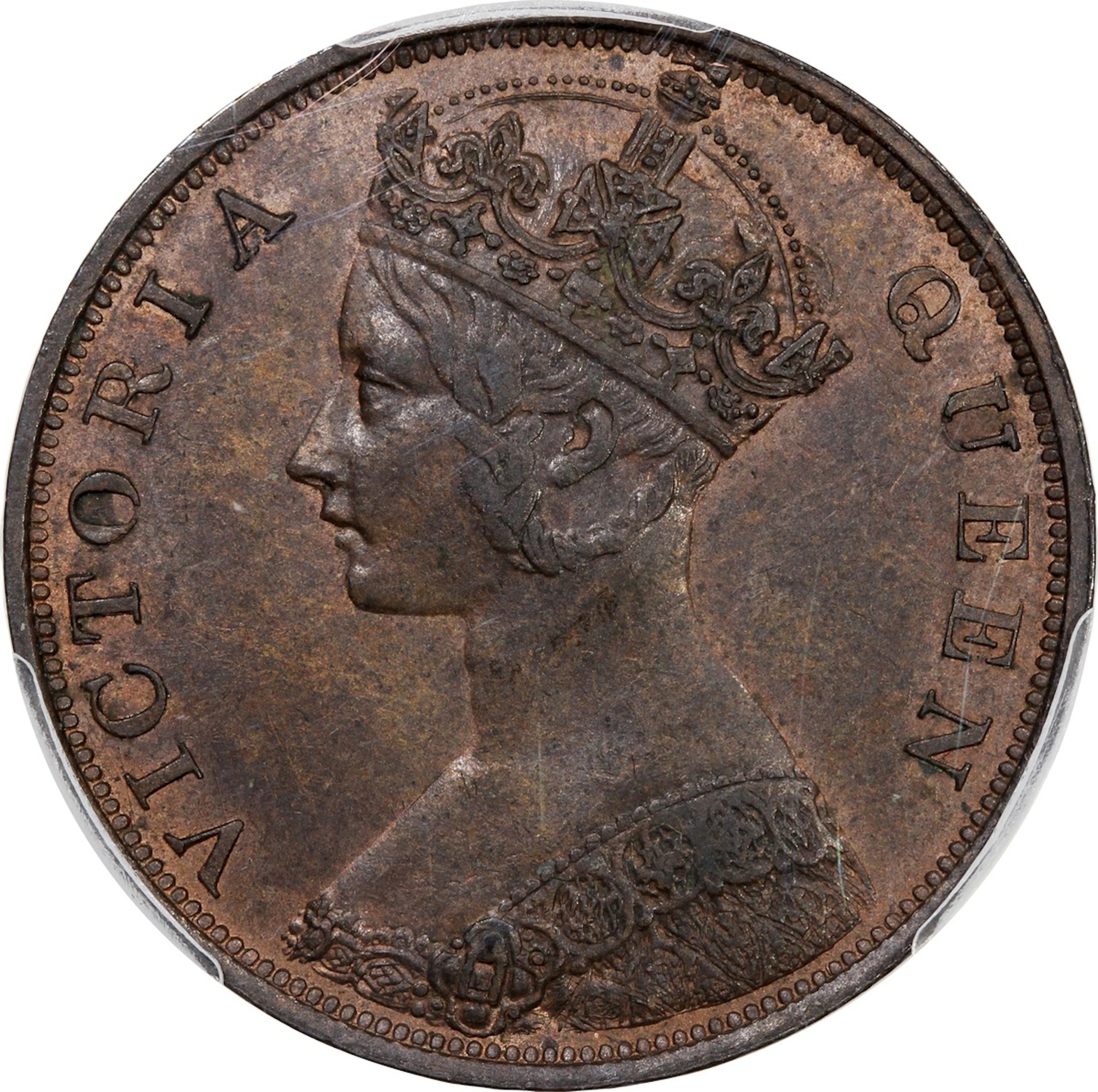 Hong Kong, Victoria, [PCGS MS62BN] bronze 1 cent, 1877
