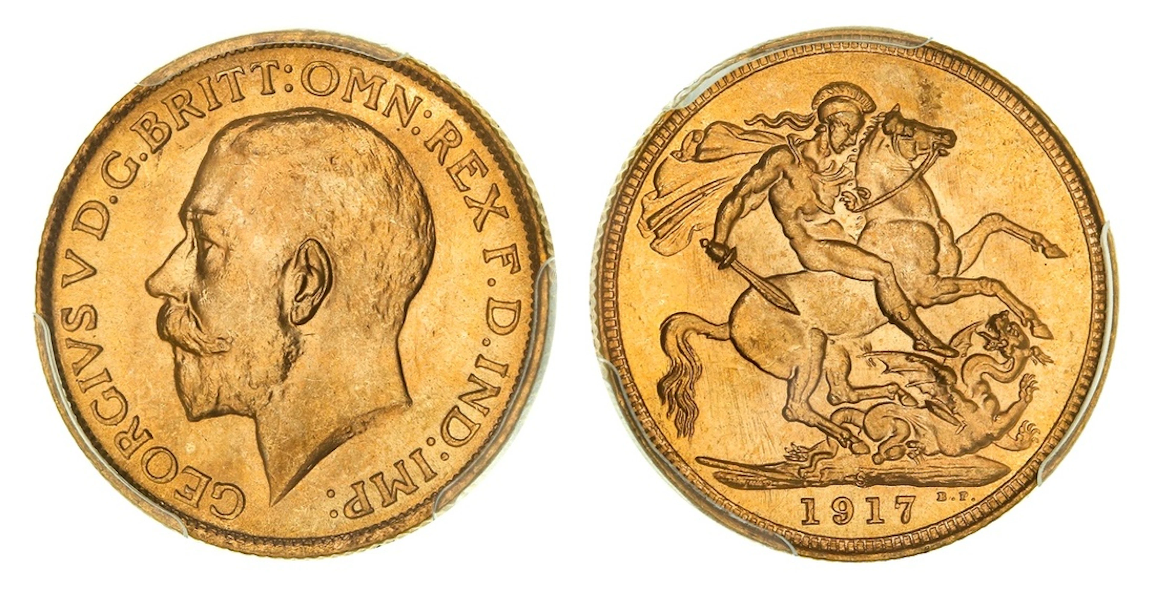 PCGS MS65 | Australia, George V (1910-1936), Sovereign, 1917-S, Sydney