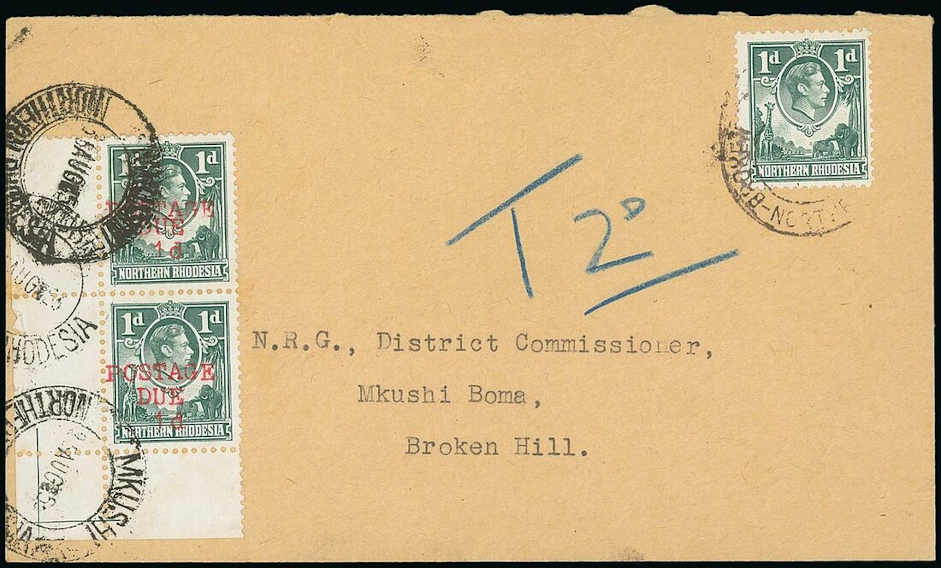 Northern Rhodesia Postage Dues 1953 Mkushi Provisional Issue 1953