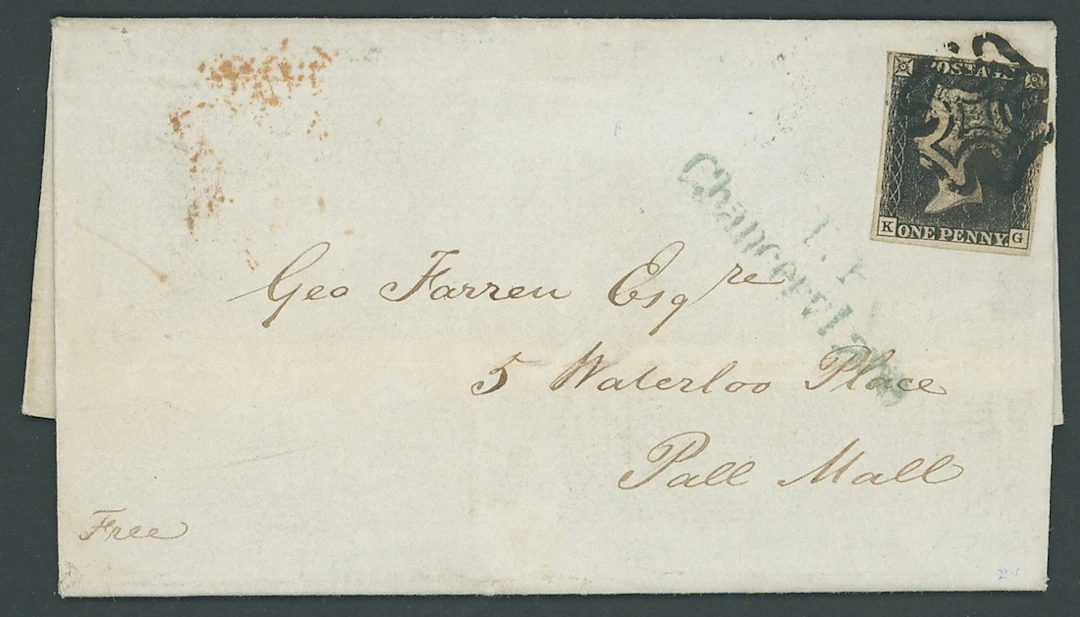 Great Britain 1840 One Penny Black Plate 6 KG, good to large margins
