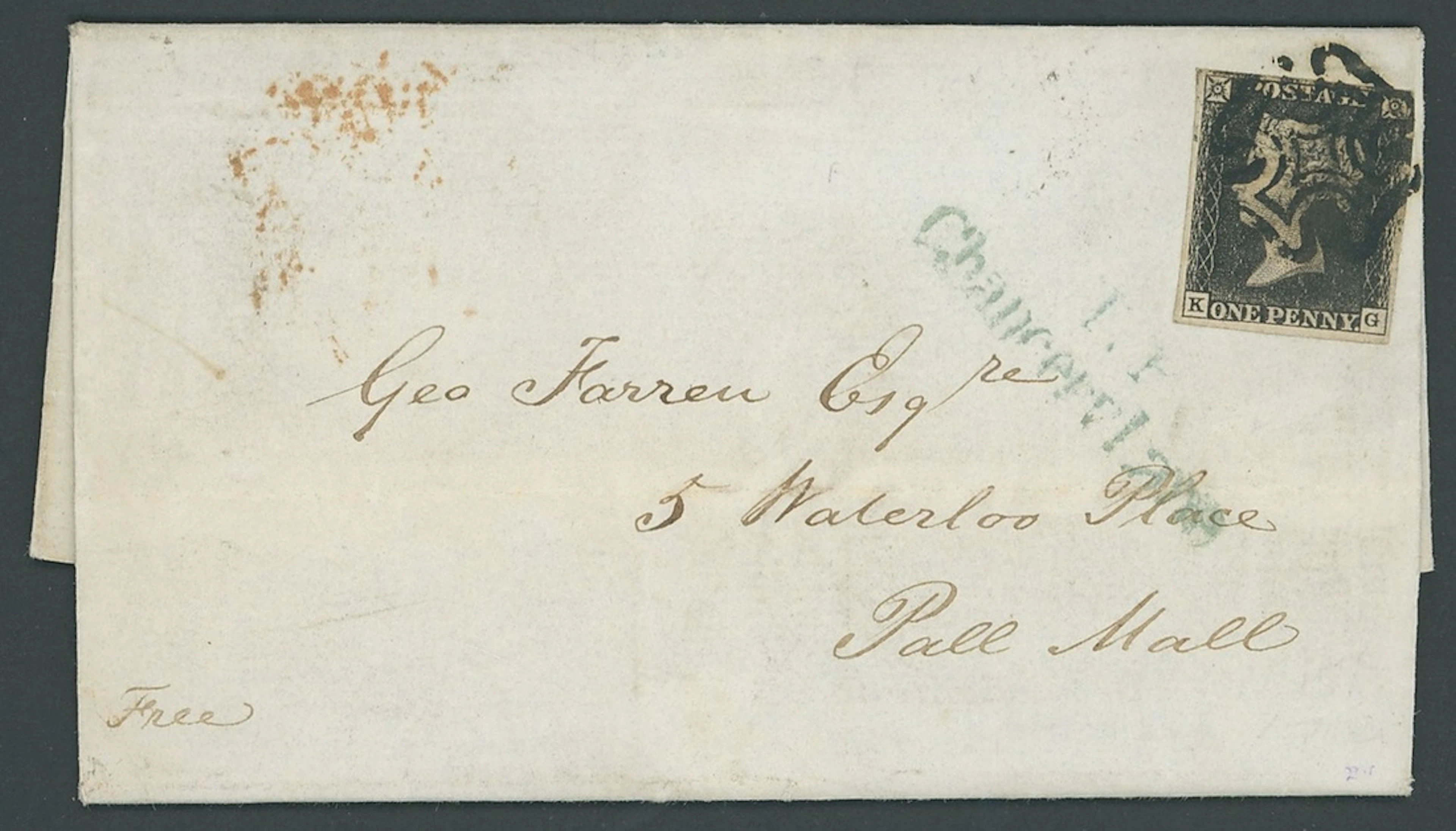 Great Britain 1840 One Penny Black Plate 6 KG, good to large margins