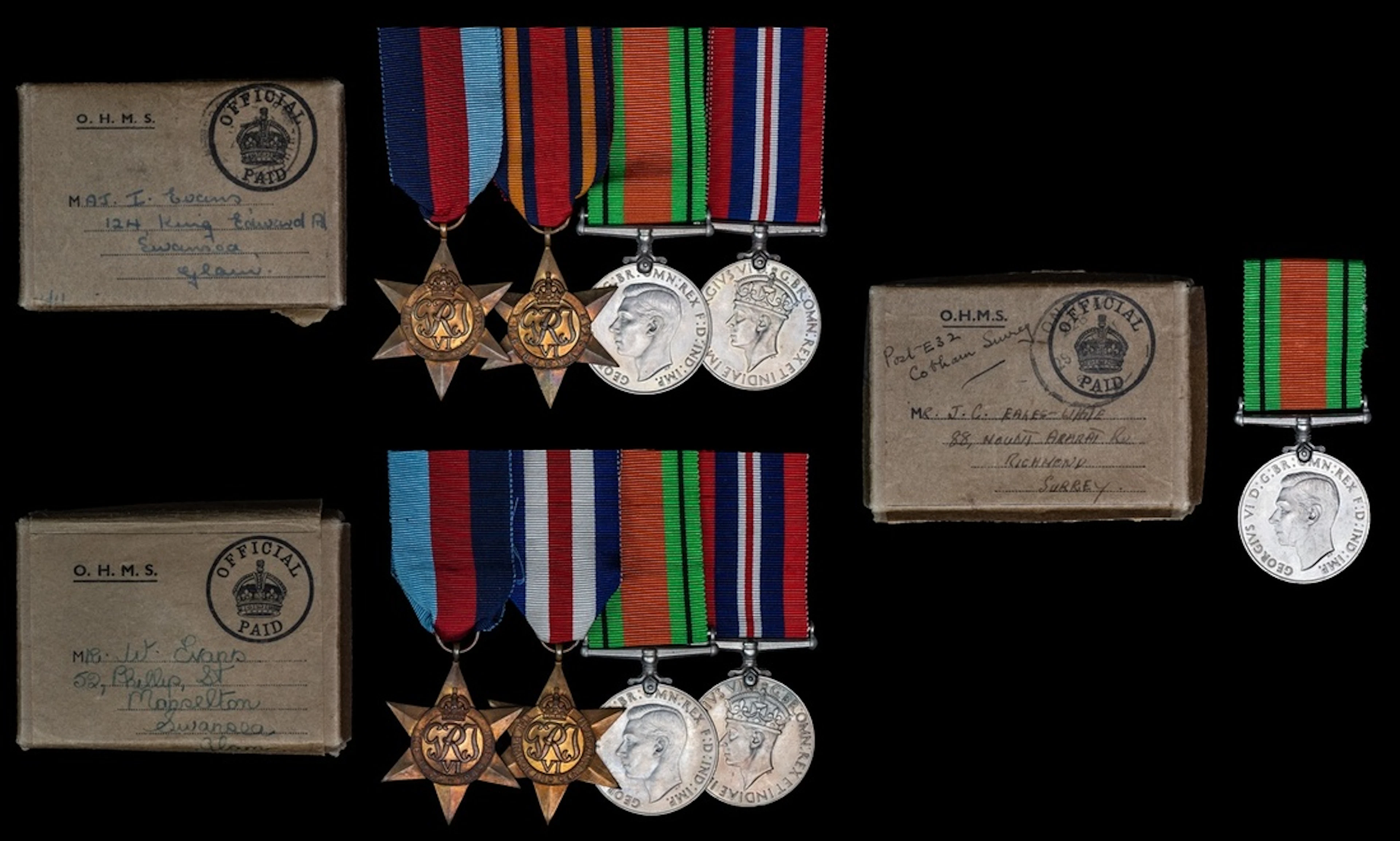 Four: Major I. Evans, Royal Artillery 1939-1945 Star; Burma Star;