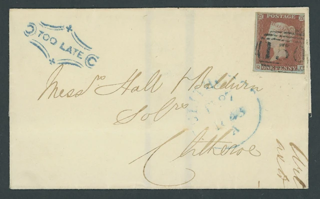Great Britain Postal History 1848 (26 Feb.), mourning entire letter