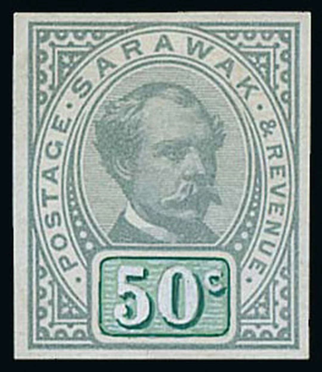 Sarawak 1888-97 "postage & revenue" Issue Essays 50c. imperforate