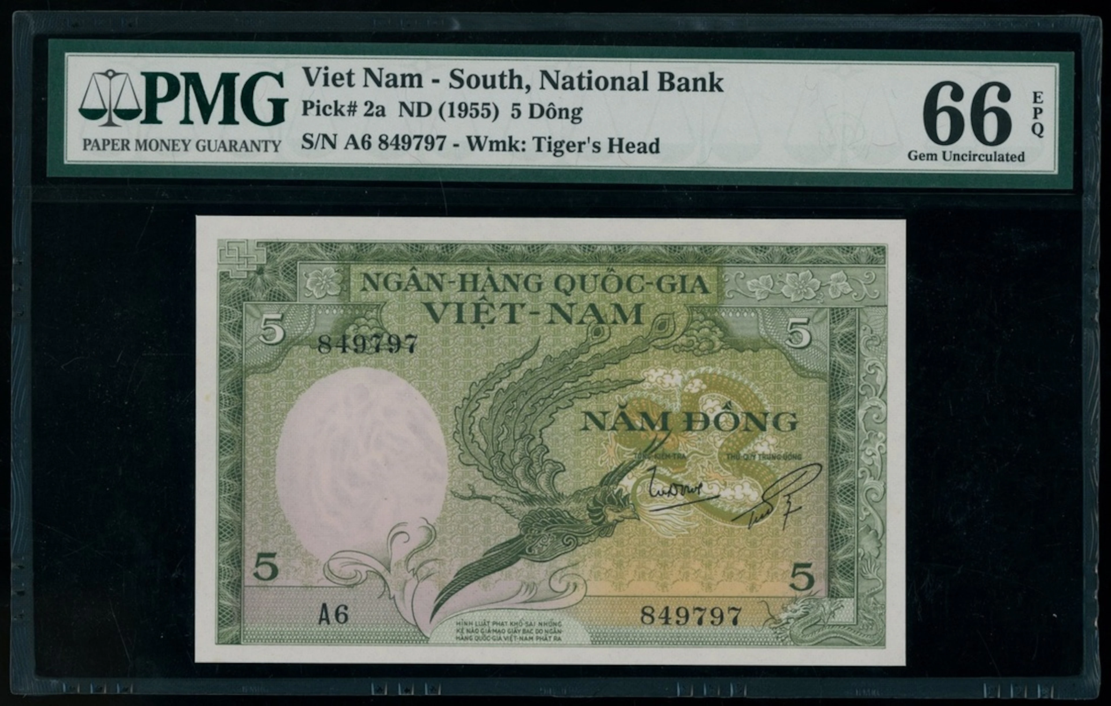 Ngân-Hàng Quoc-Gia Viet-Nam, South Vietnam, 5 dong, ND (1955), serial