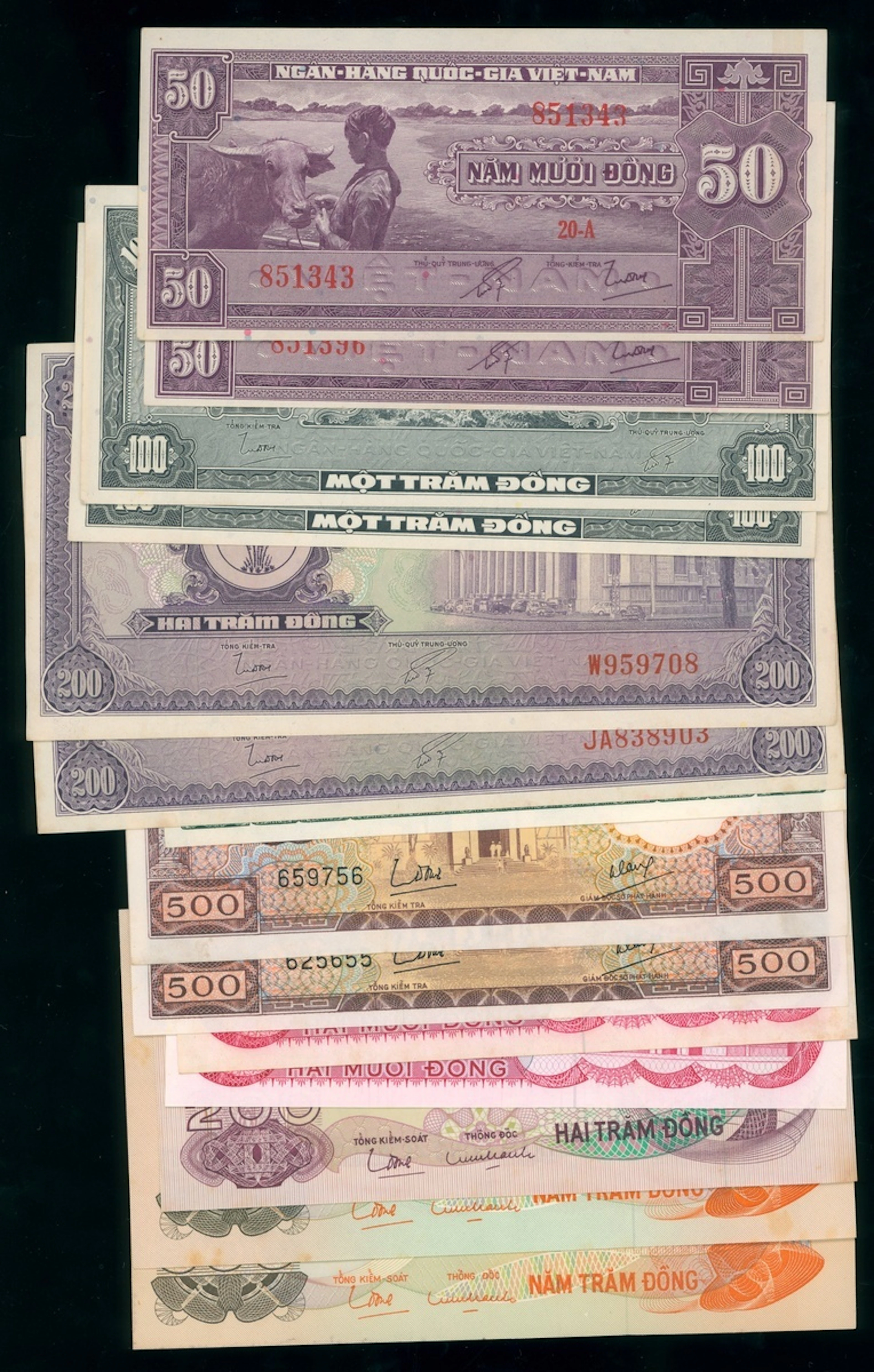 National Bank of Vietnam, a group of 14x, including, (Pick 7-9, 16