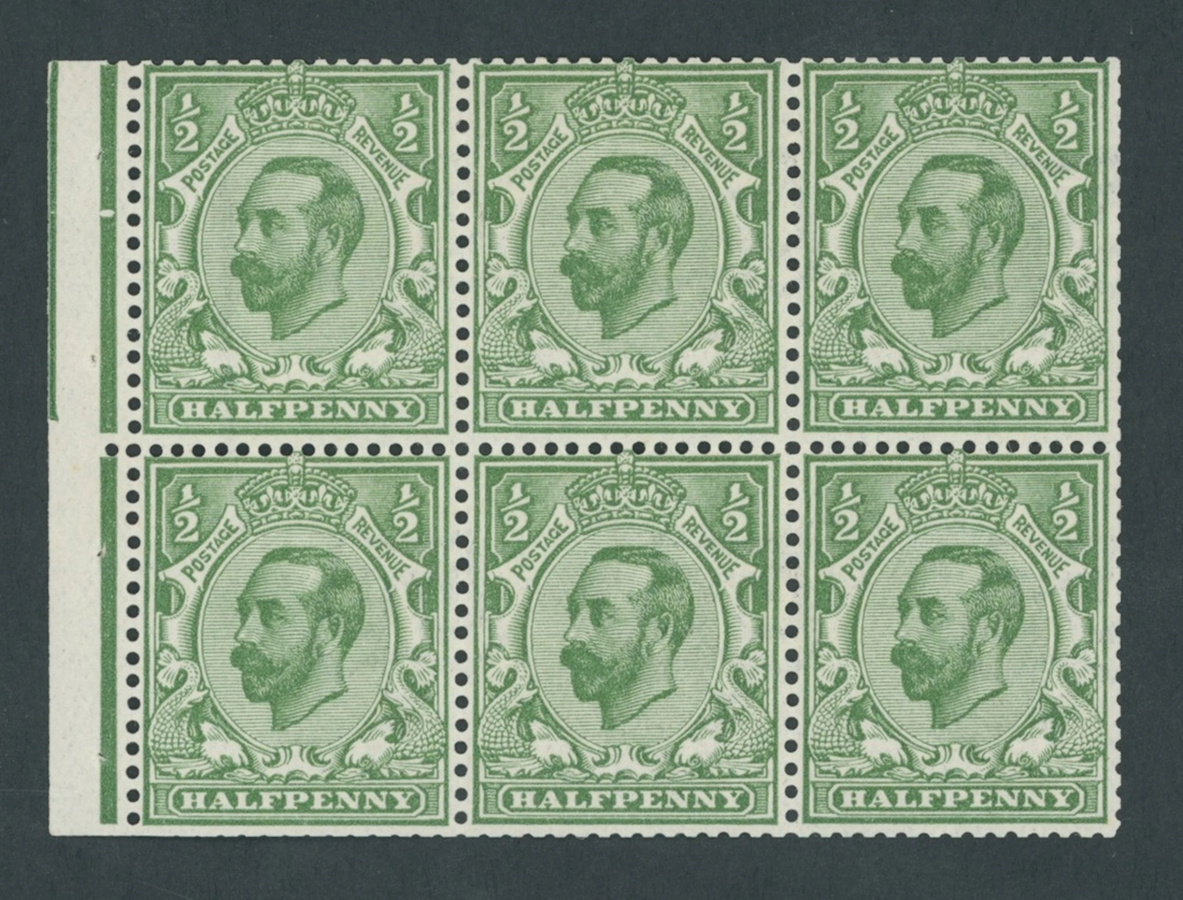 Great Britain King George V 1911-12 Downey Head ½d. Die 1B bluish
