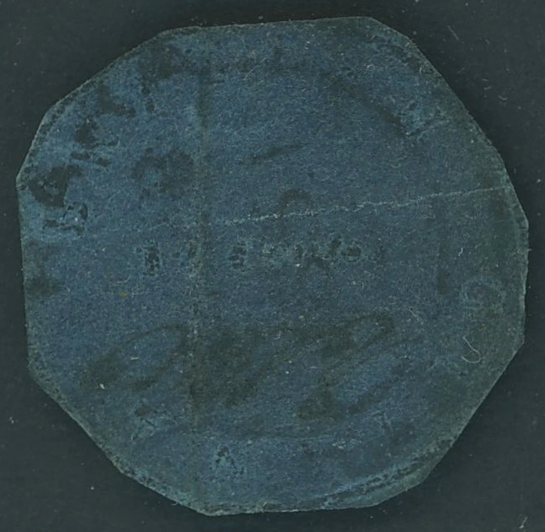 British Guiana 1850-51 Cottonreel 12c. black on blue, Townsend Type