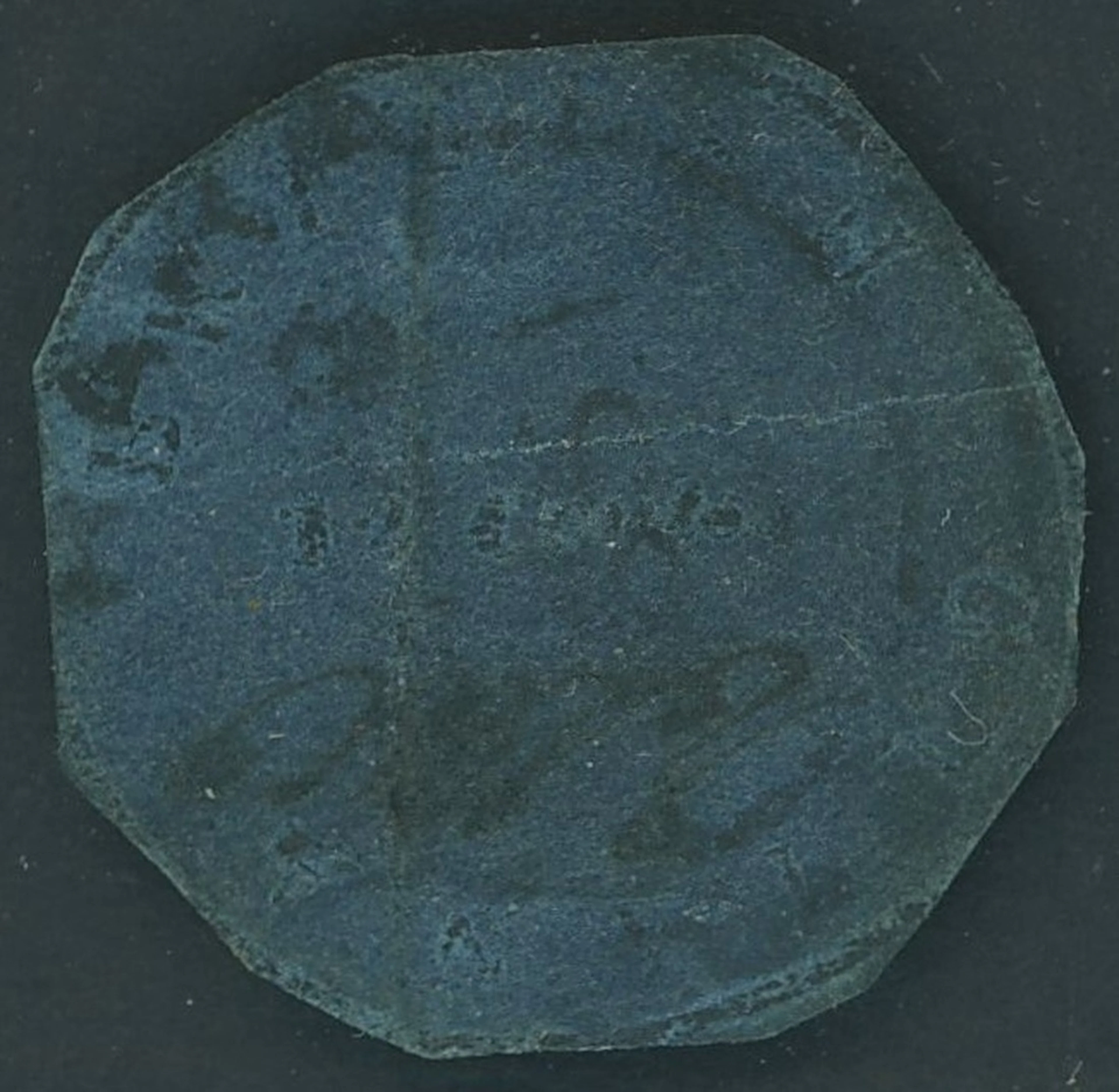 British Guiana 1850-51 Cottonreel 12c. black on blue, Townsend Type