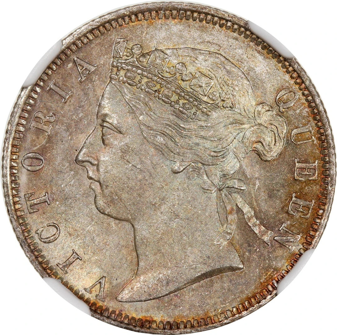 Straits Settlements, Victoria, [NGC MS64] silver 20 cents, 1888
