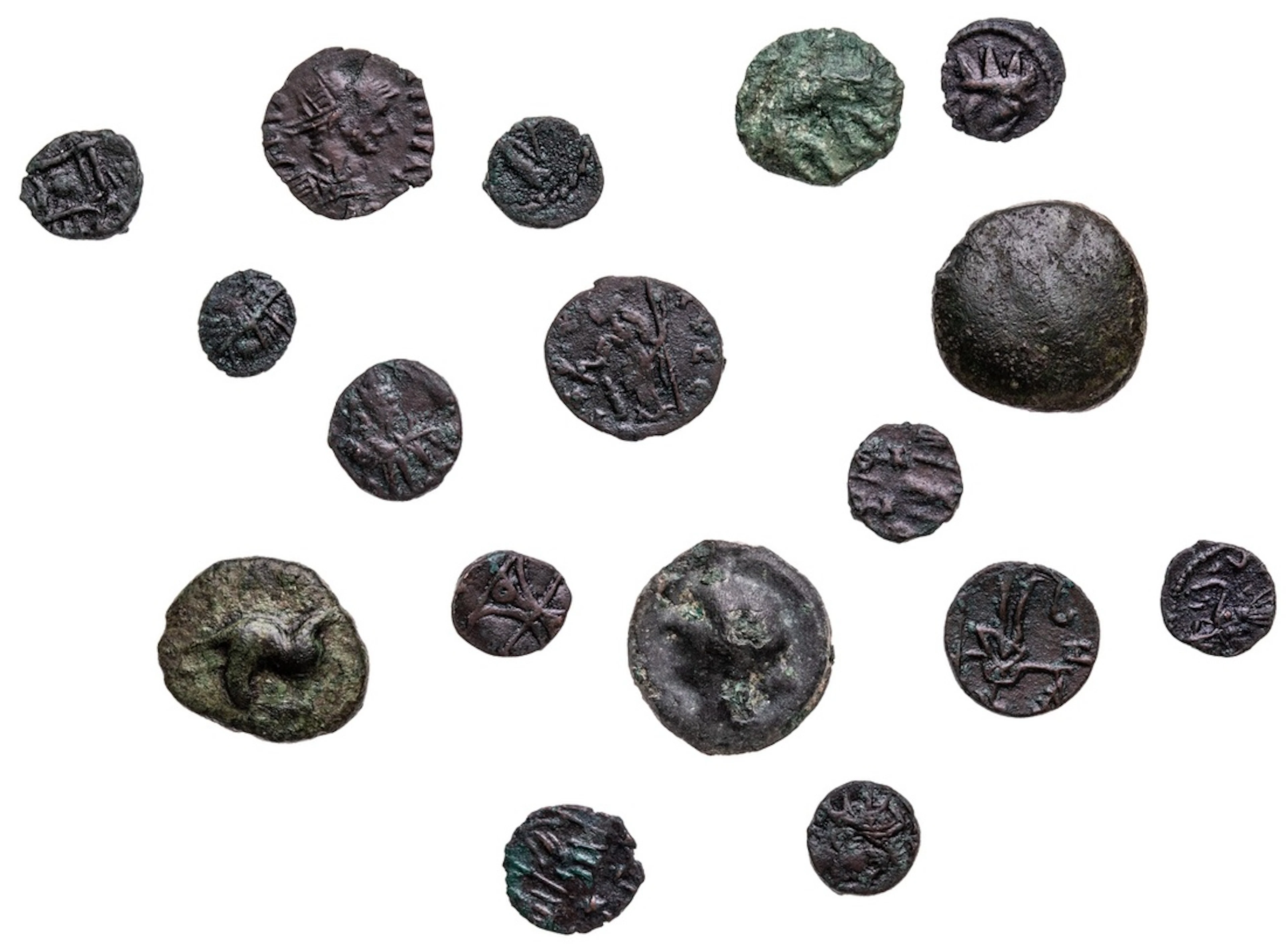 Varied group of Celtic Bronze Units, Cast Potins, and Minims (17)