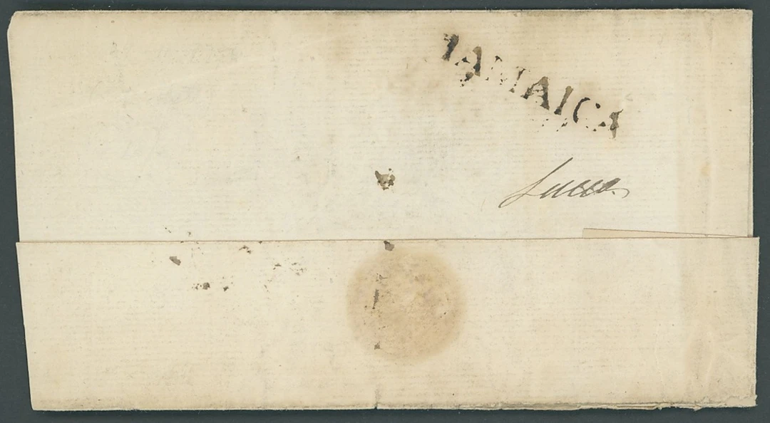 Jamaica Manuscript Town Marking 1796 (29 Nov.) entire (less one side
