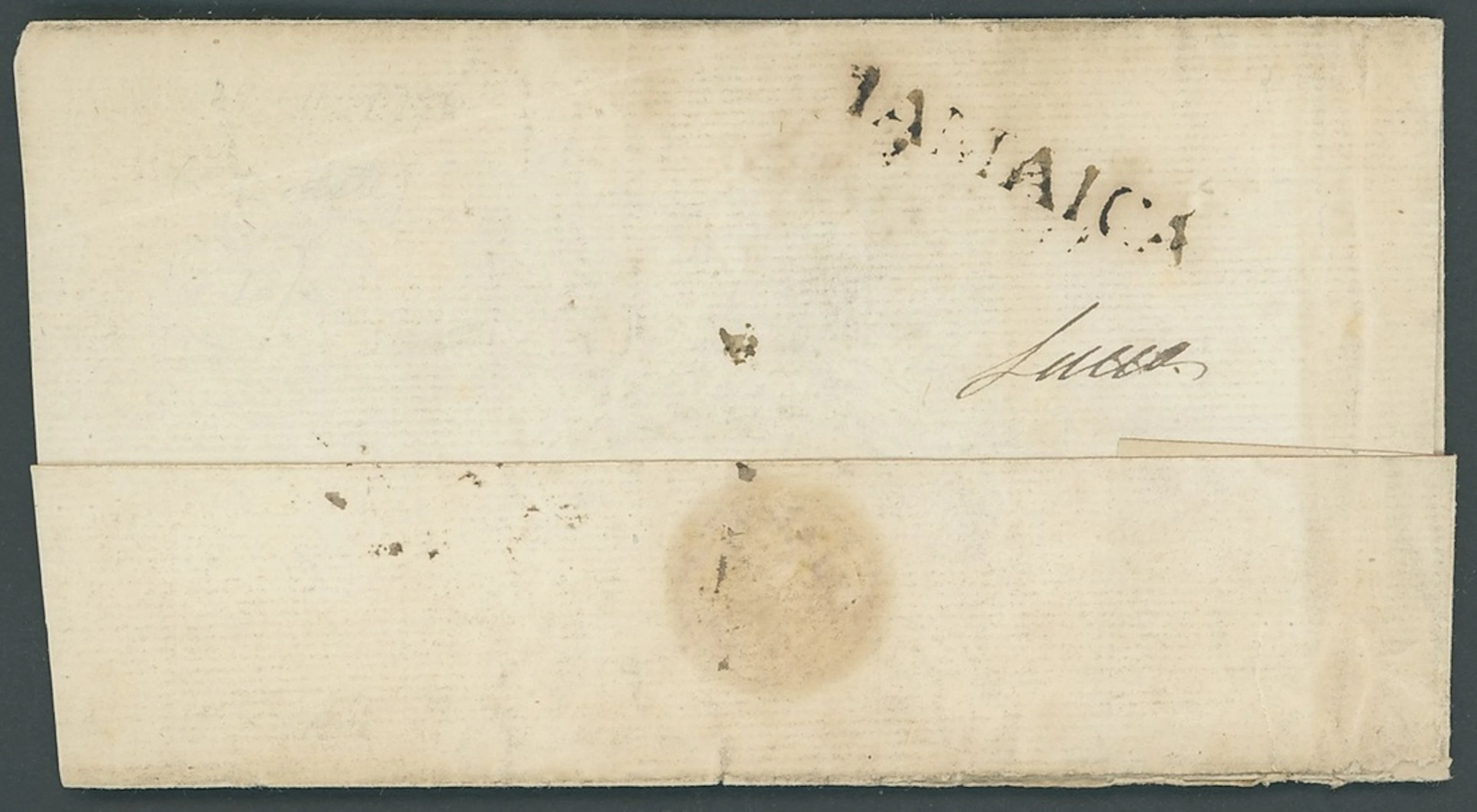 Jamaica Manuscript Town Marking 1796 (29 Nov.) entire (less one side