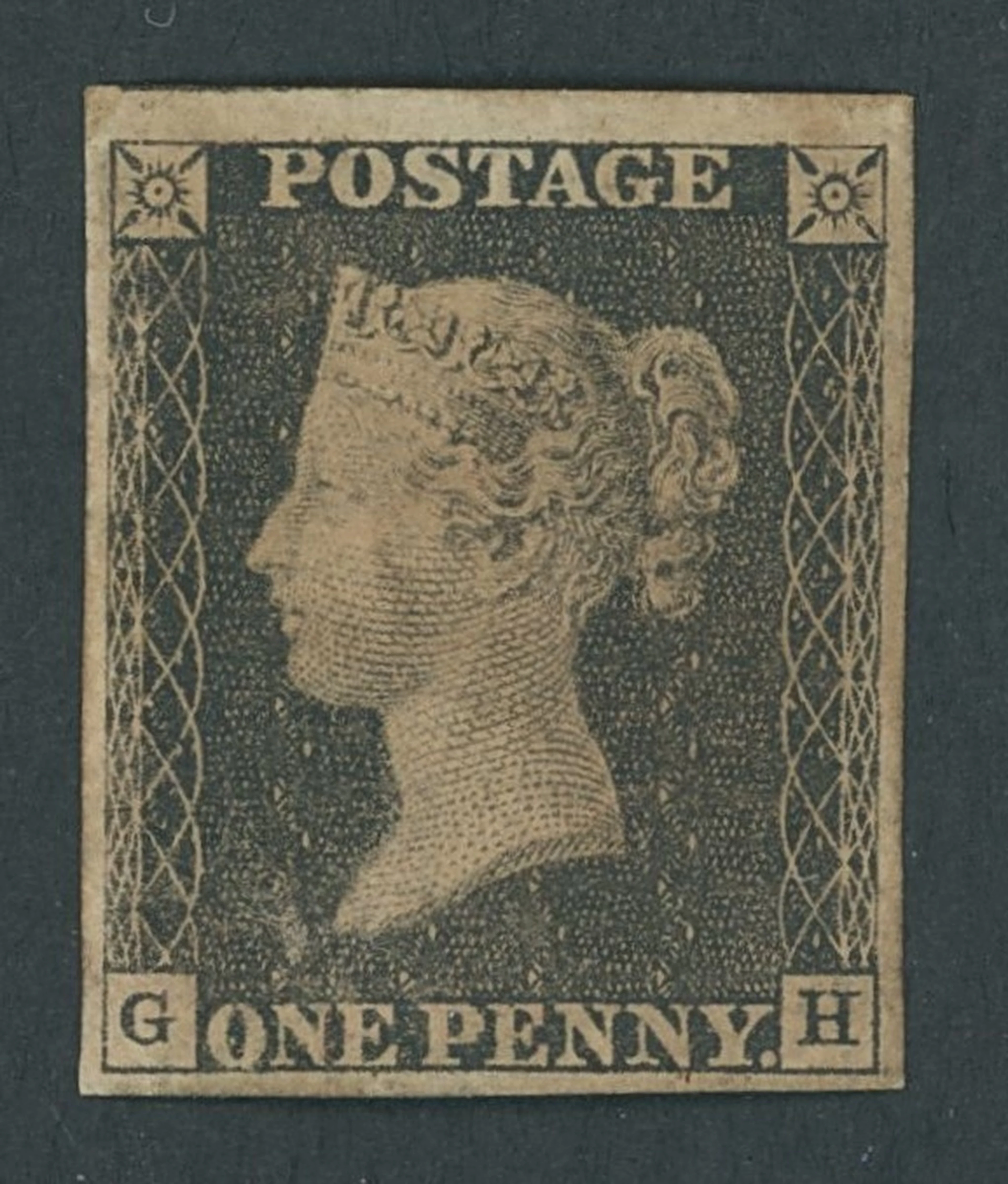Great Britain 1840 One Penny Black Plate 7 GH, good to very large
