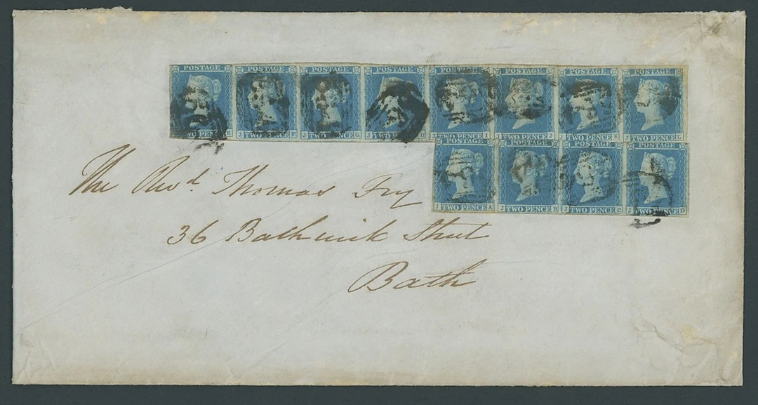 Great Britain Postal History 1842-65, a range of 2d. frankings across