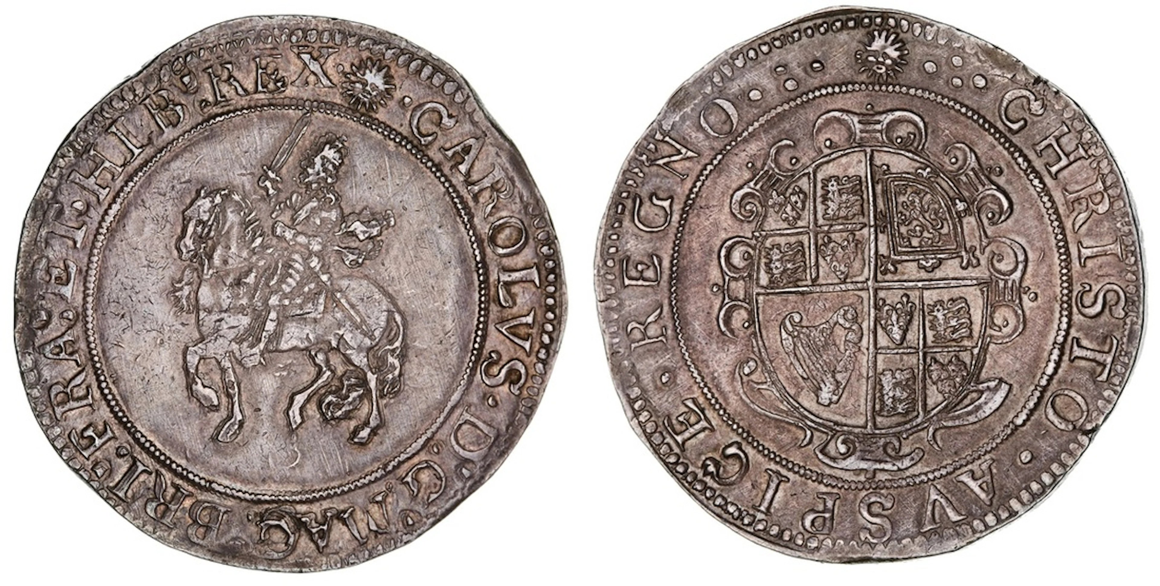 NGC AU53 | Charles I (1625-1649), Group IV, Type 4, Crown, 1645-1646