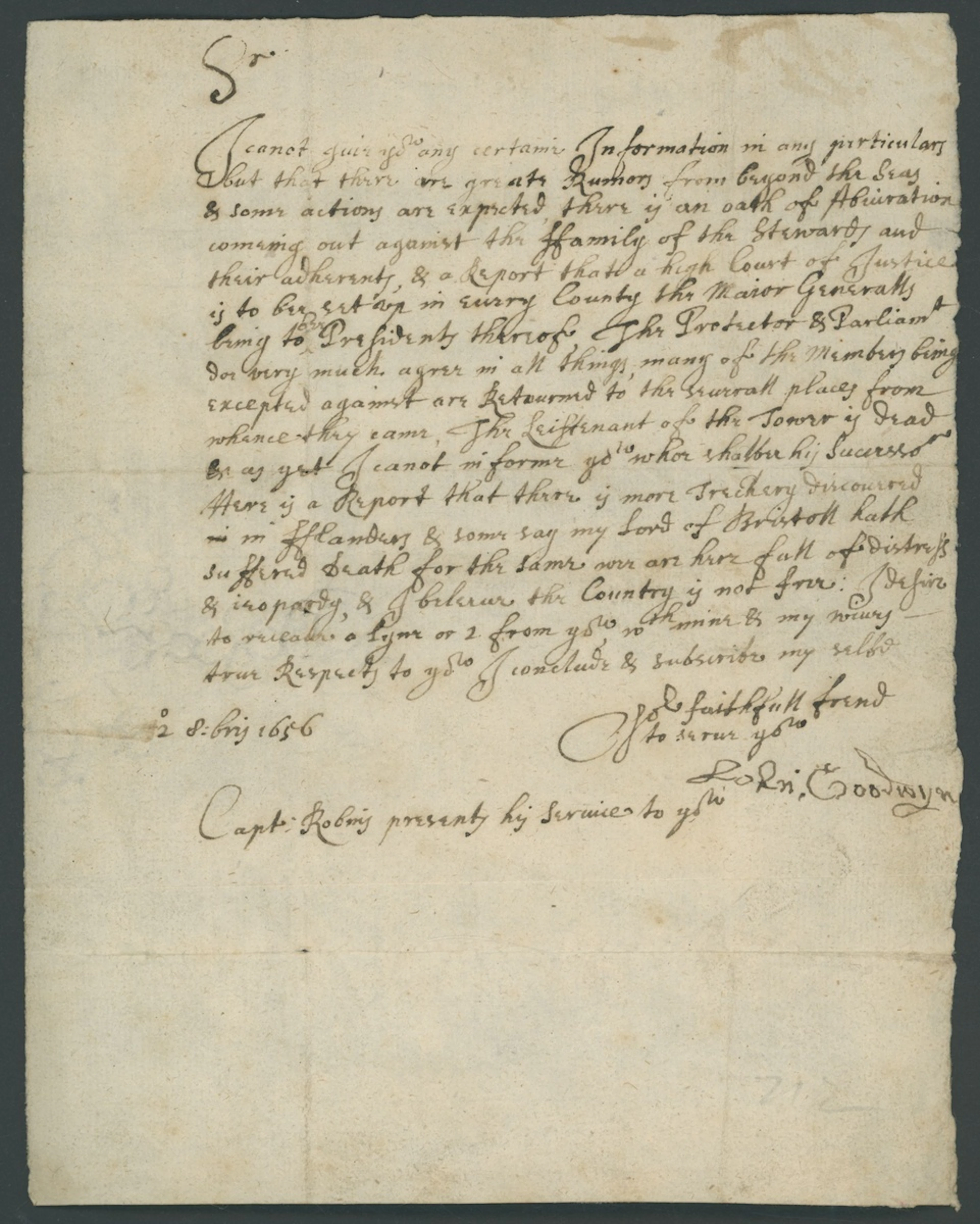 John Goodwyn - A Description of the State of the Protectorate 1656