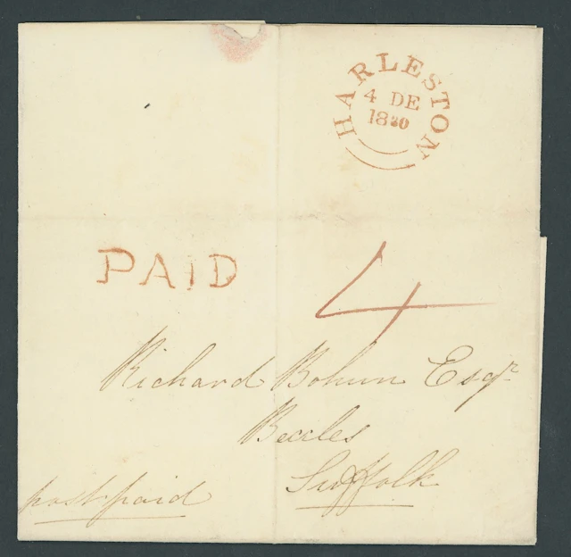 Great Britain Postal History 1830 (4 Dec.), entire letter to Suffolk