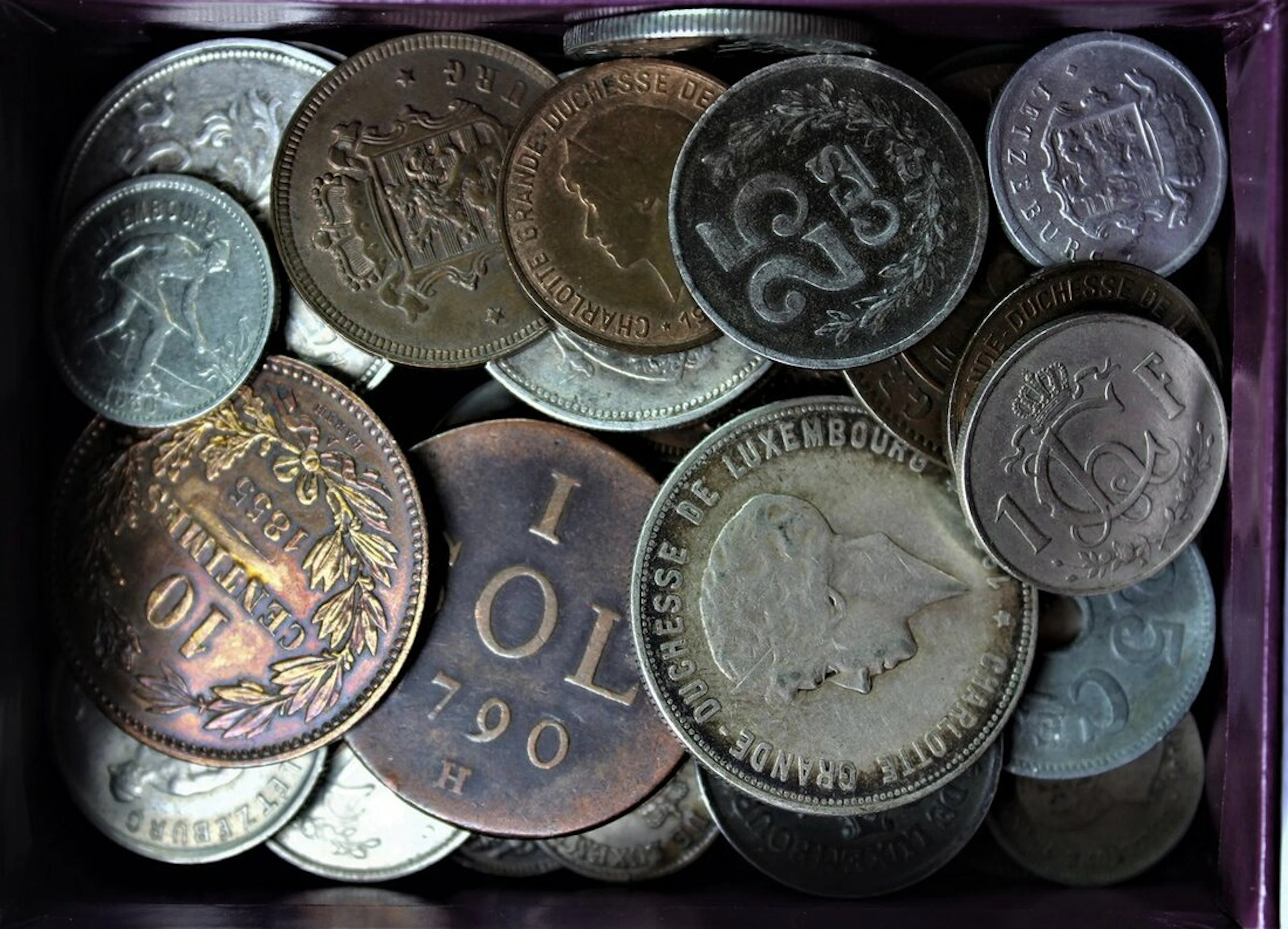 Luxembourg, Duchy, mixed coins (46), including: Sol, 1790 (KM 15);