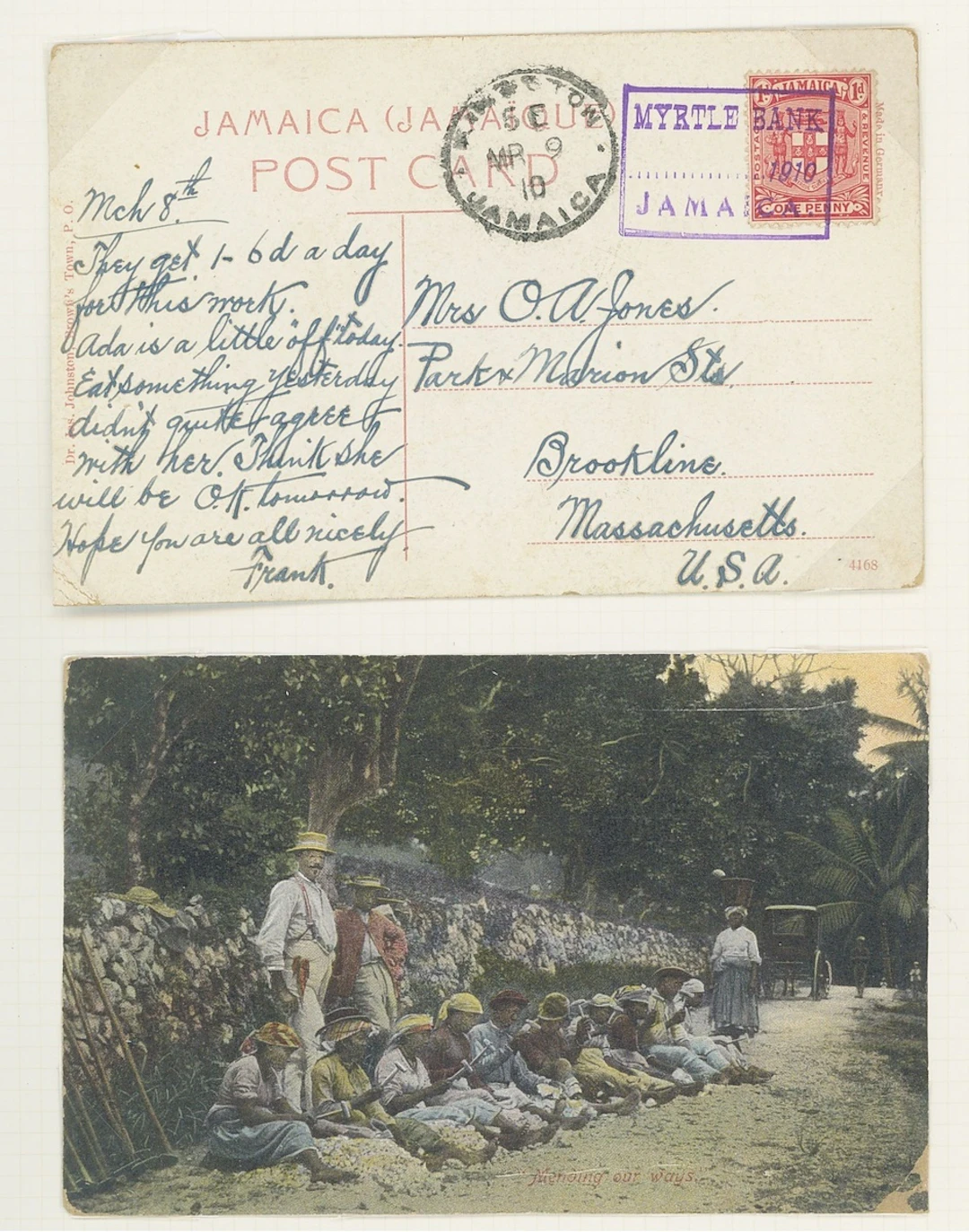 Jamaica Covers and Cancellations Temporary Rubber Datestamps 1910