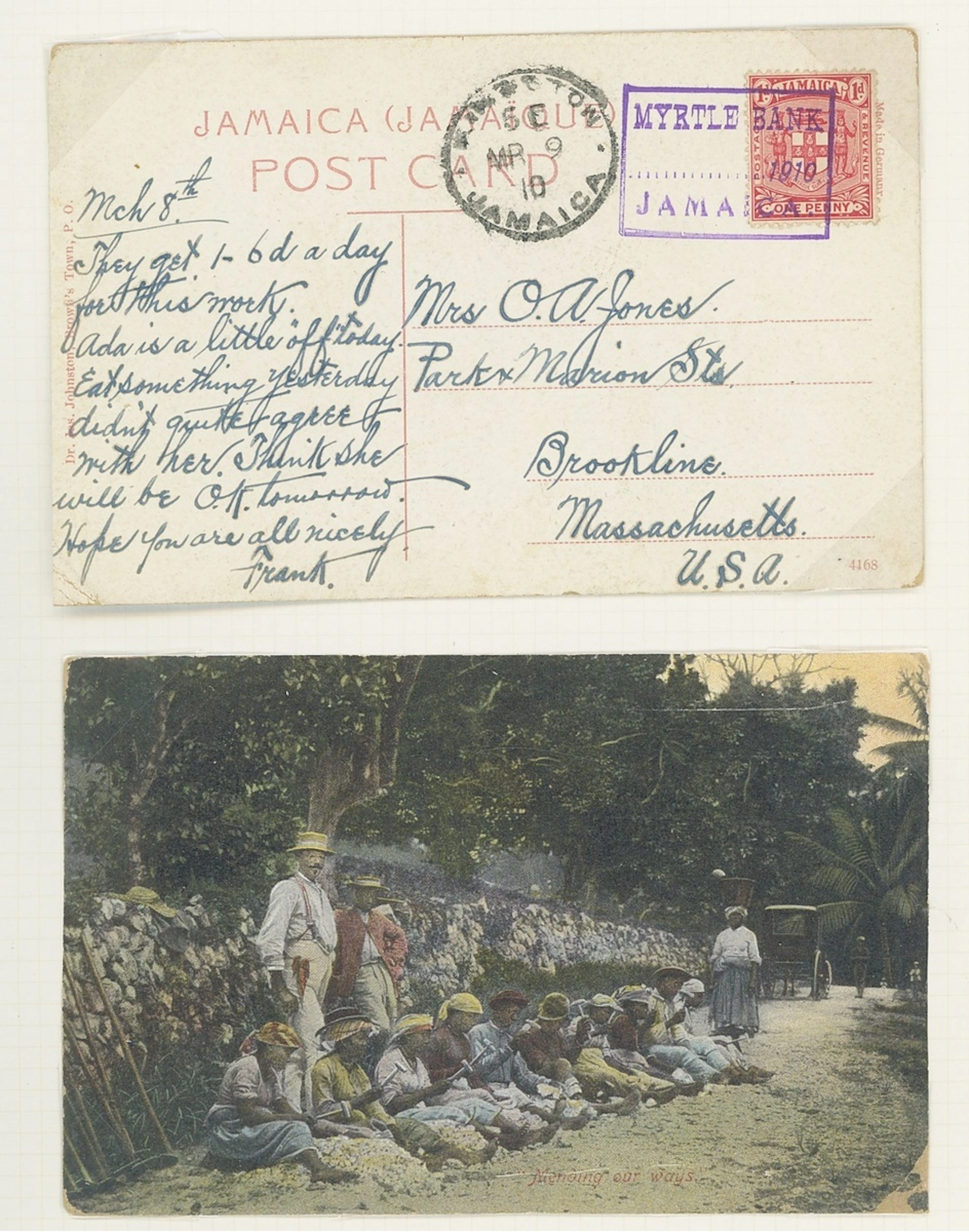 Jamaica Covers and Cancellations Temporary Rubber Datestamps 1910