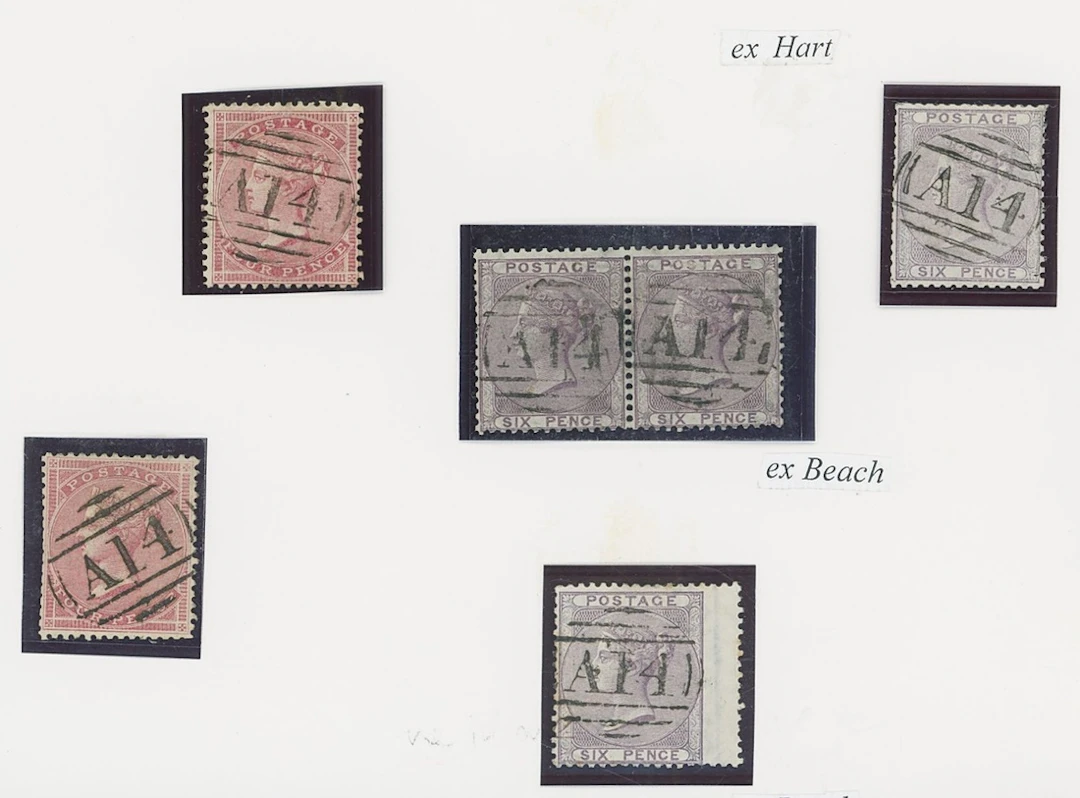 Tobago Great Britain used in Tobago 4d. rose (2) and 6d. lilac (4