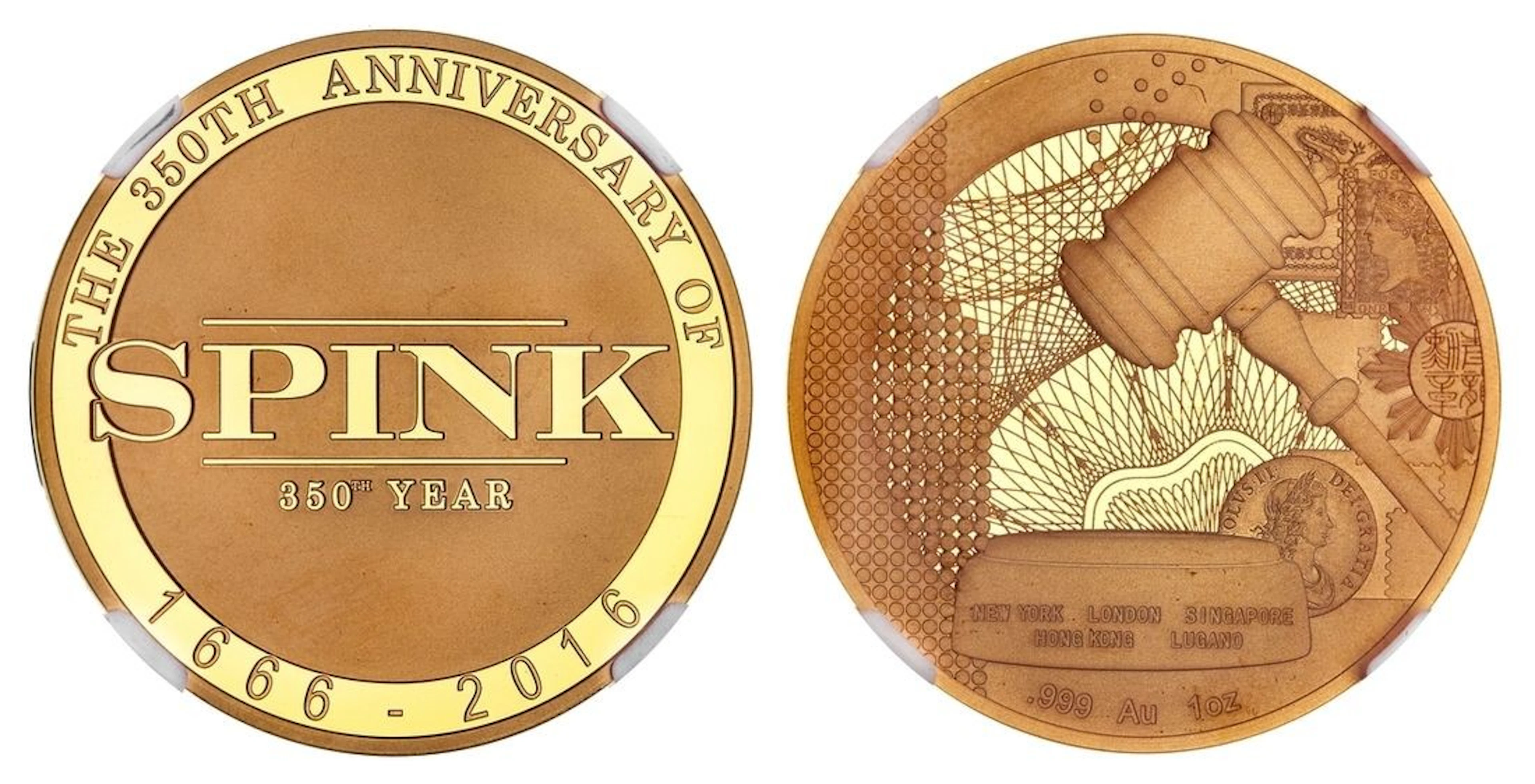 GOLD MEDAL COMMEMORATING SPINK 350TH ANNIVERSARY