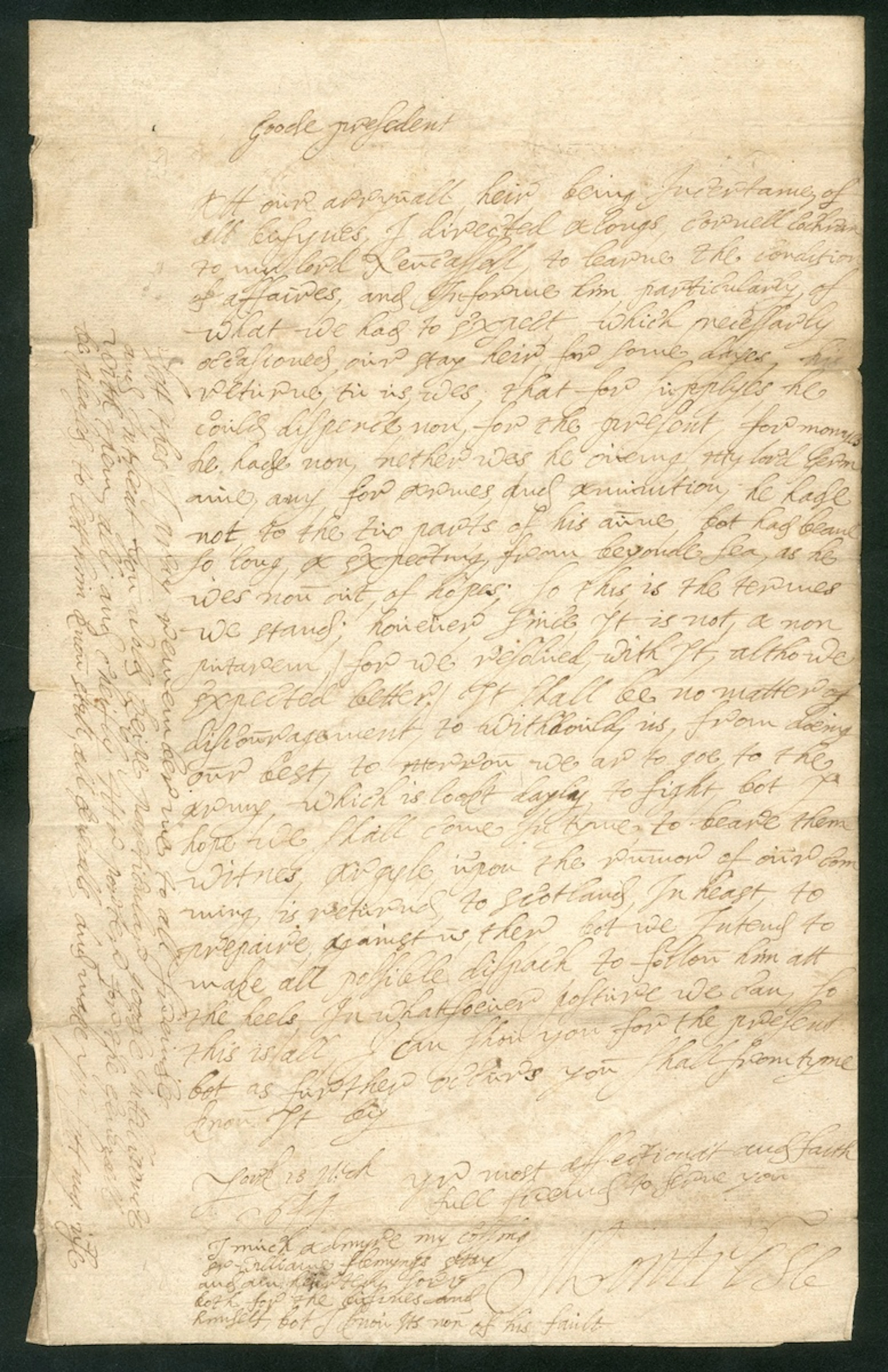 James Graham, 1st Marquess of Montrose Two autograph letters signed:1644